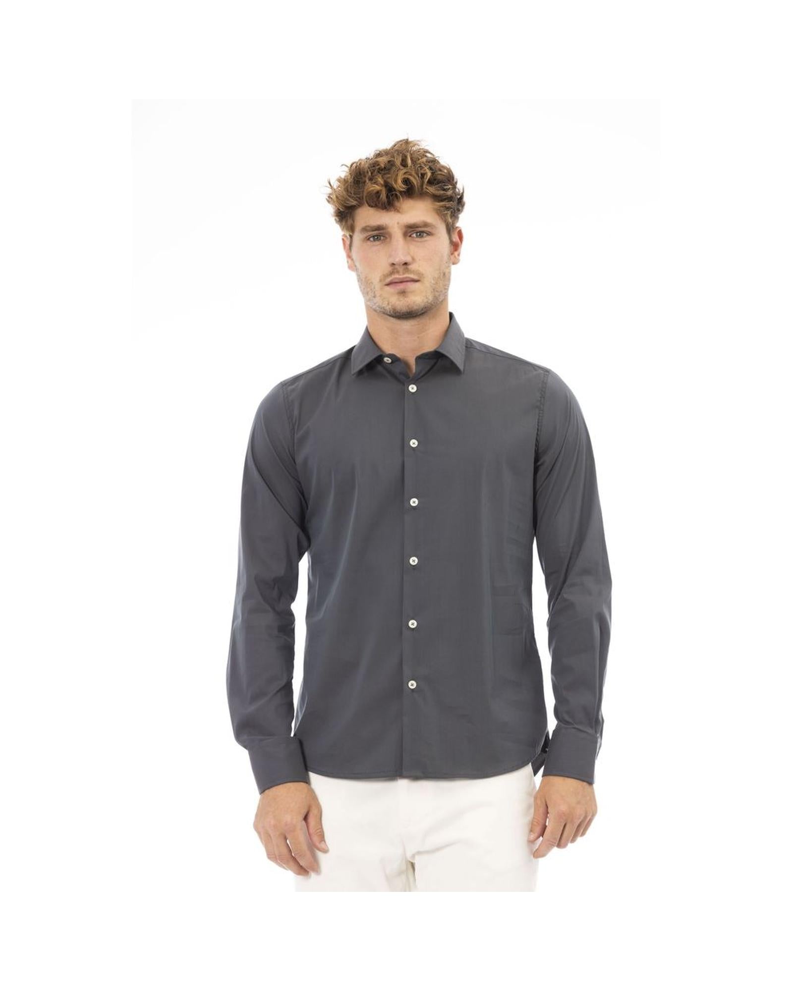 Baldinini Trend Men's Gray Cotton Shirt - L