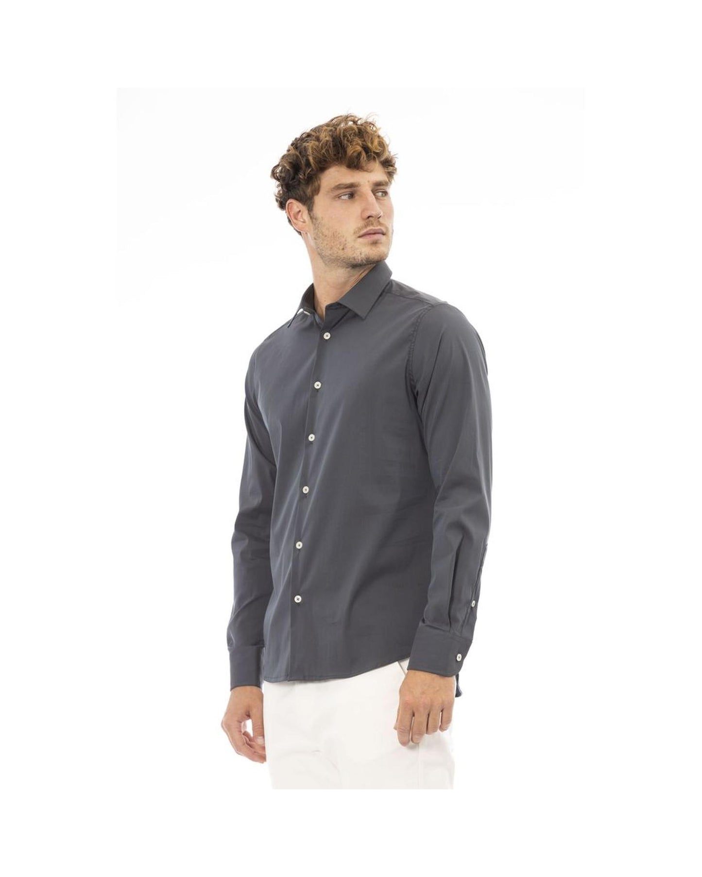 Baldinini Trend Men's Gray Cotton Shirt - L