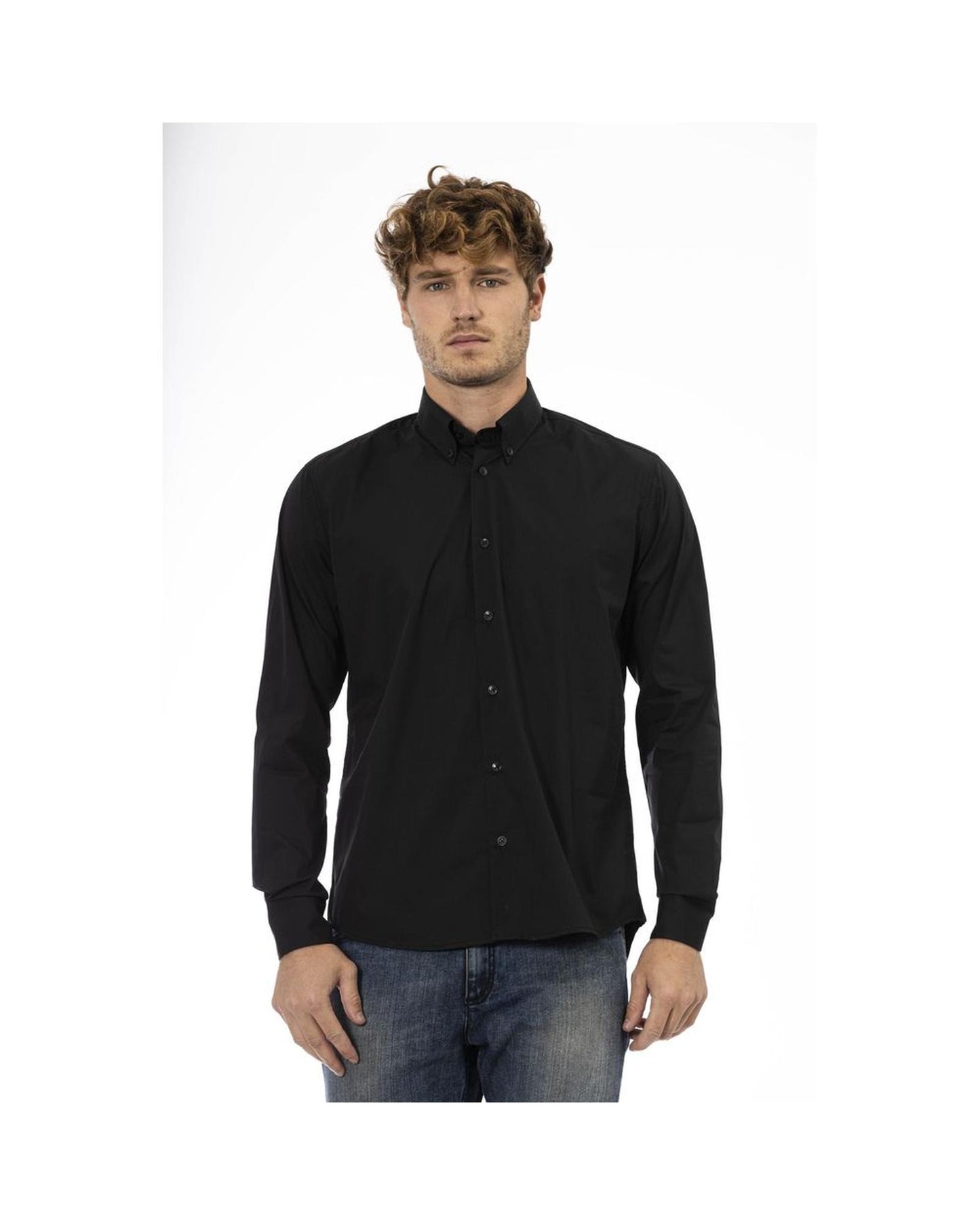 Baldinini Trend Men's Black Cotton Shirt - 44 IT