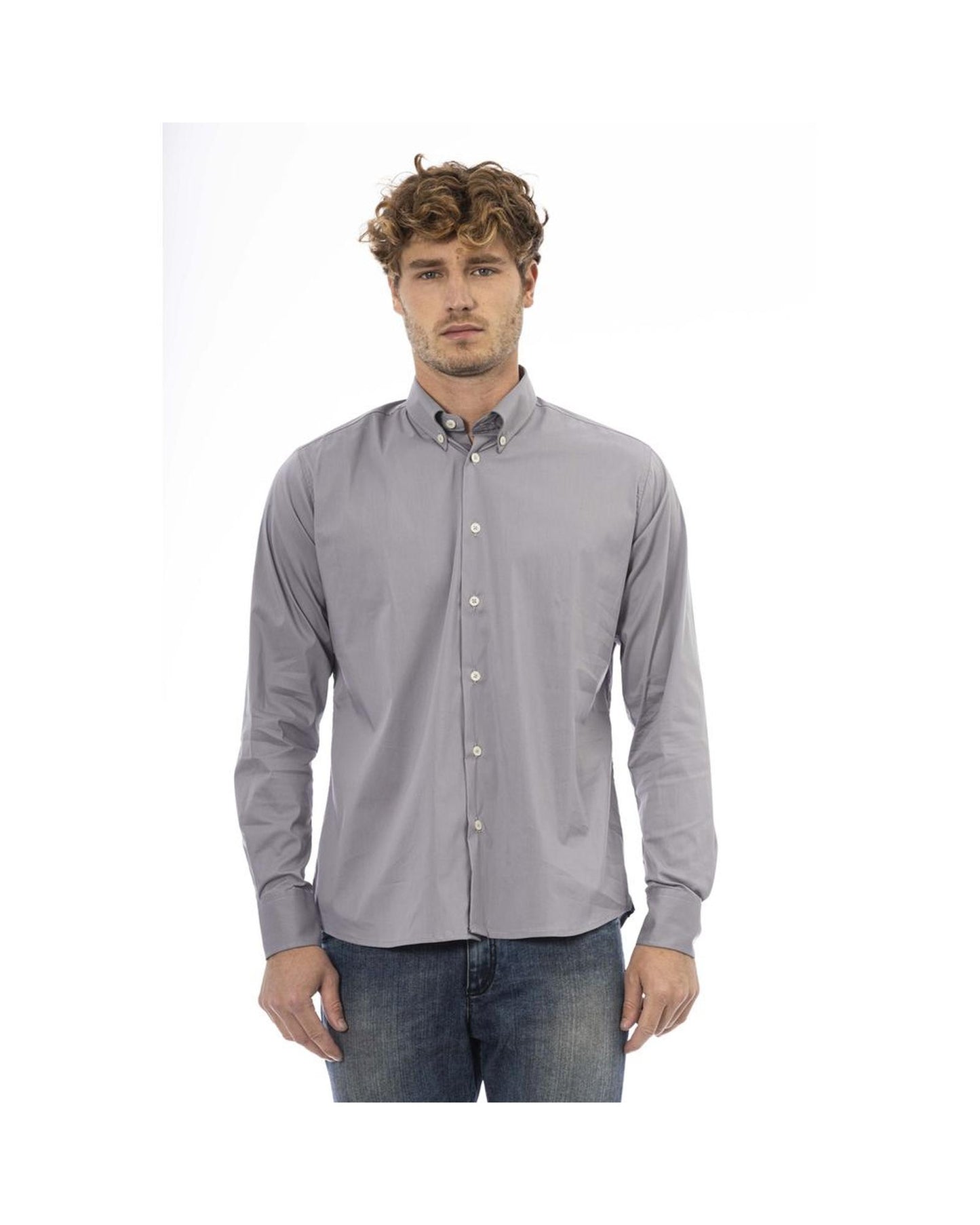 Baldinini Trend Men's Gray Cotton Shirt - L