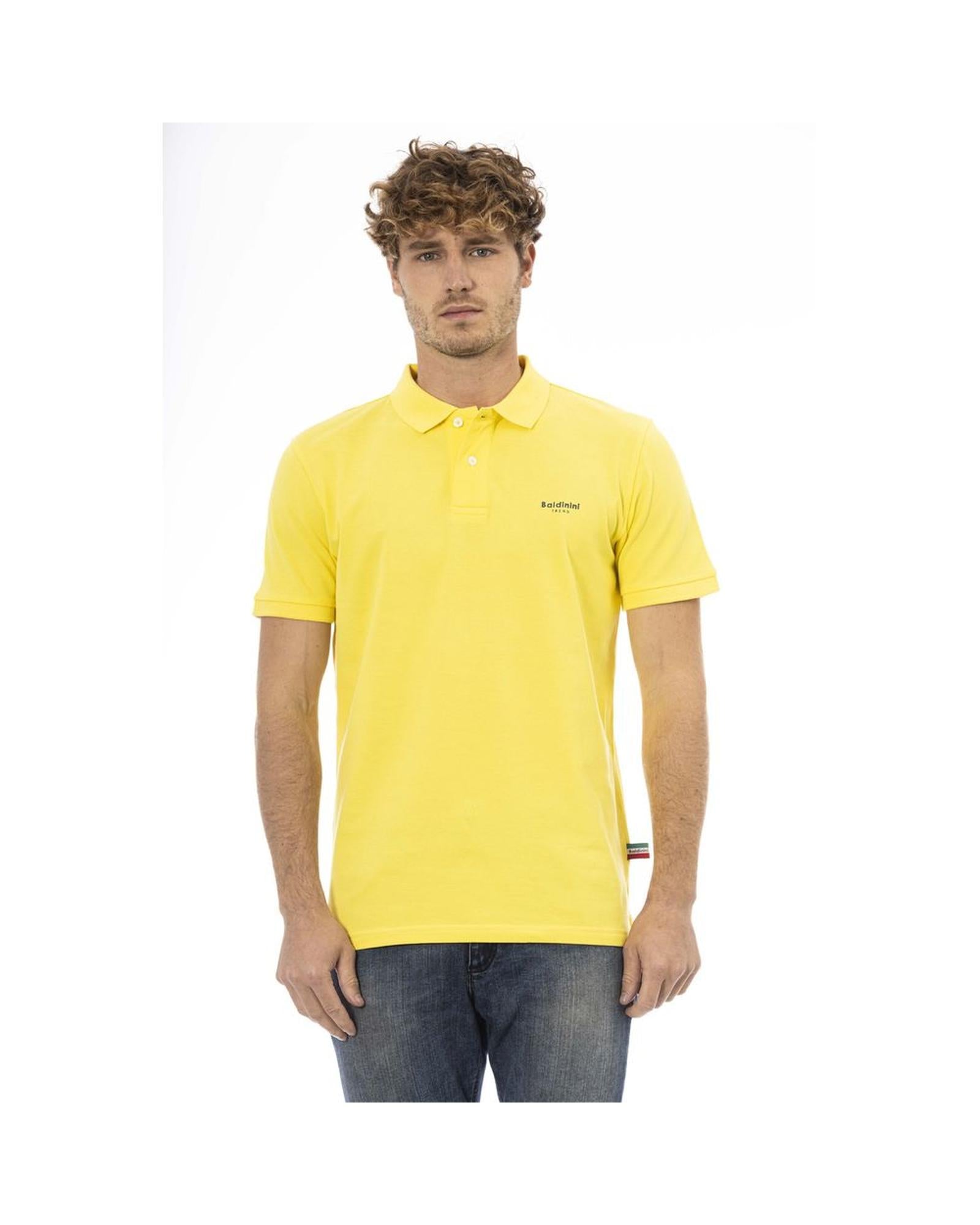 Baldinini Trend Men's Yellow Cotton Polo Shirt - 4XL