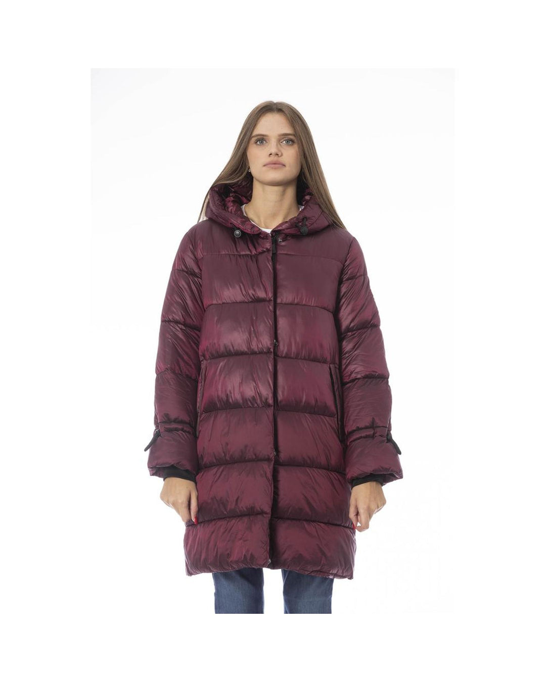 Baldinini Trend Women's Burgundy Nylon Jackets & Coat - S