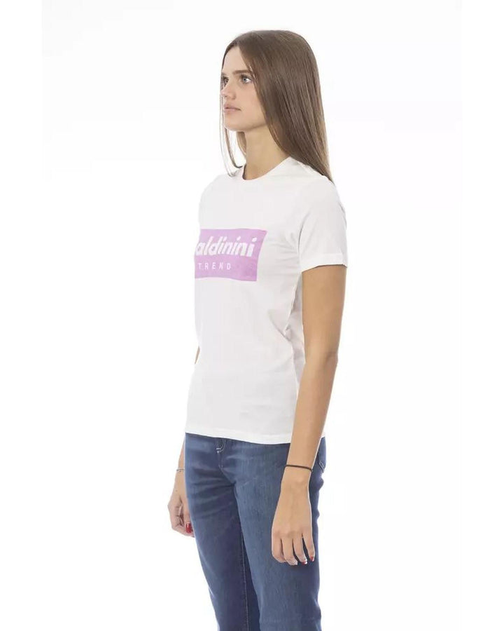 Baldinini Trend Women's White Cotton Tops & T-Shirt - M