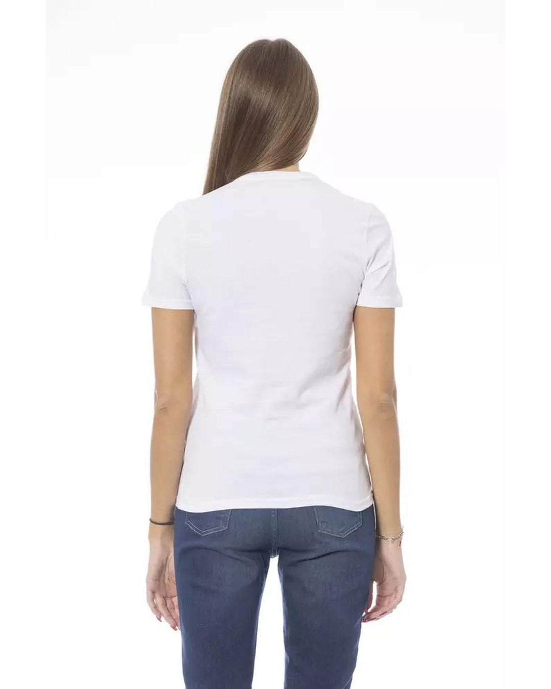 Baldinini Trend Women's White Cotton Tops & T-Shirt - L