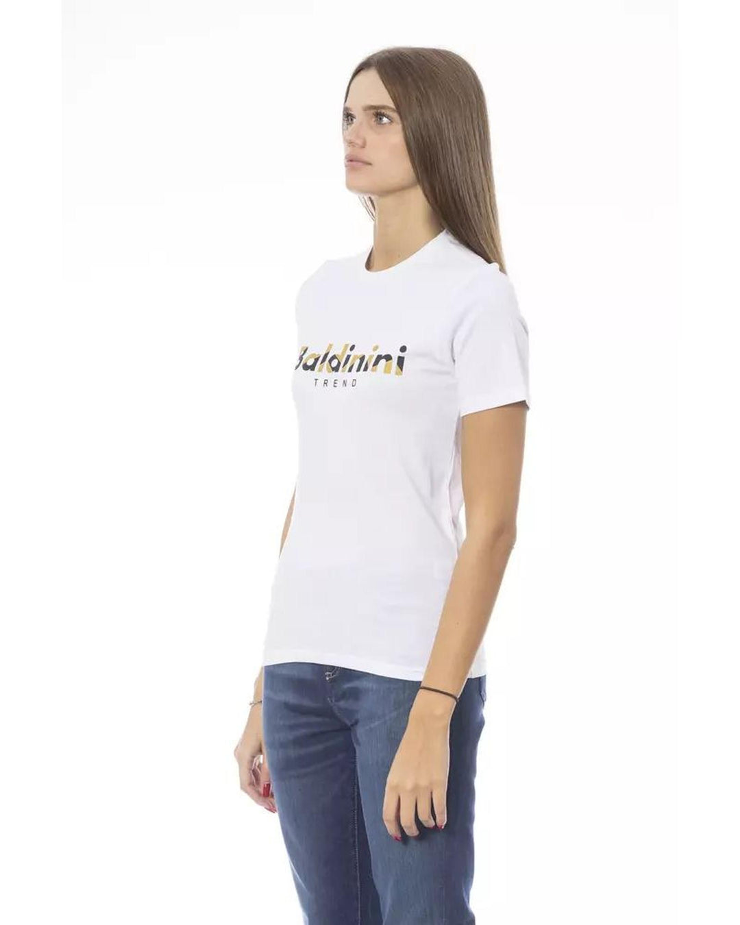 Baldinini Trend Women's White Cotton Tops & T-Shirt - S