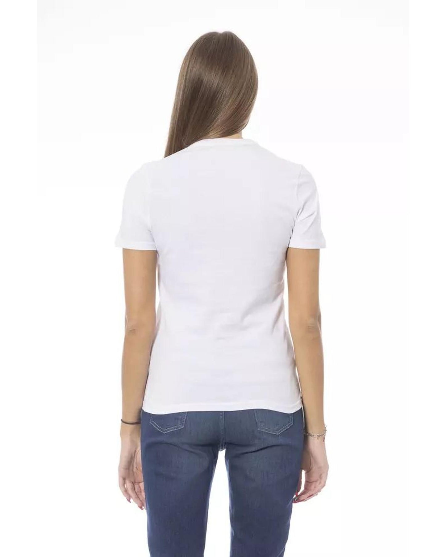 Baldinini Trend Women's White Cotton Tops & T-Shirt - XL