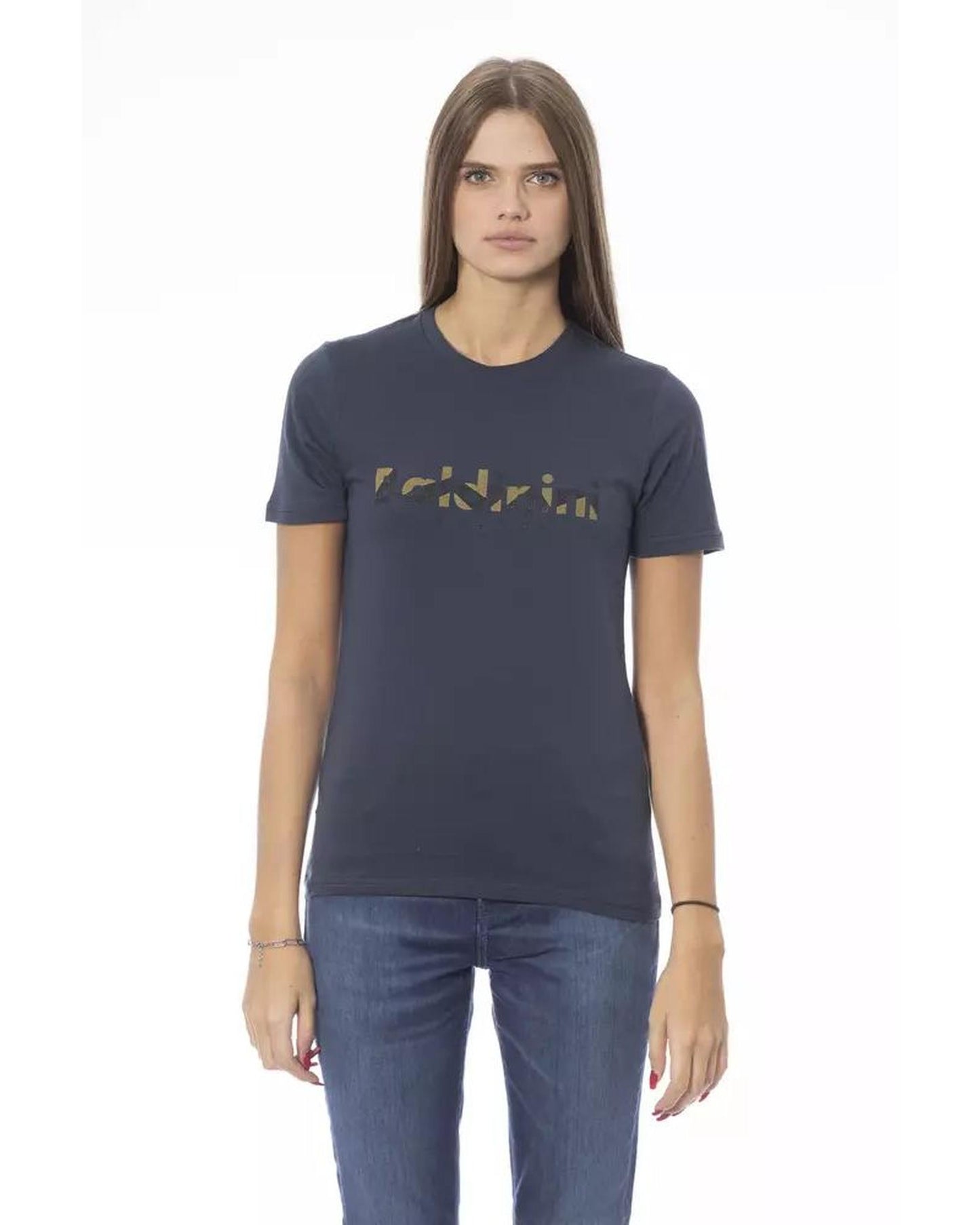 Baldinini Trend Women's Blue Cotton Tops & T-Shirt - XS