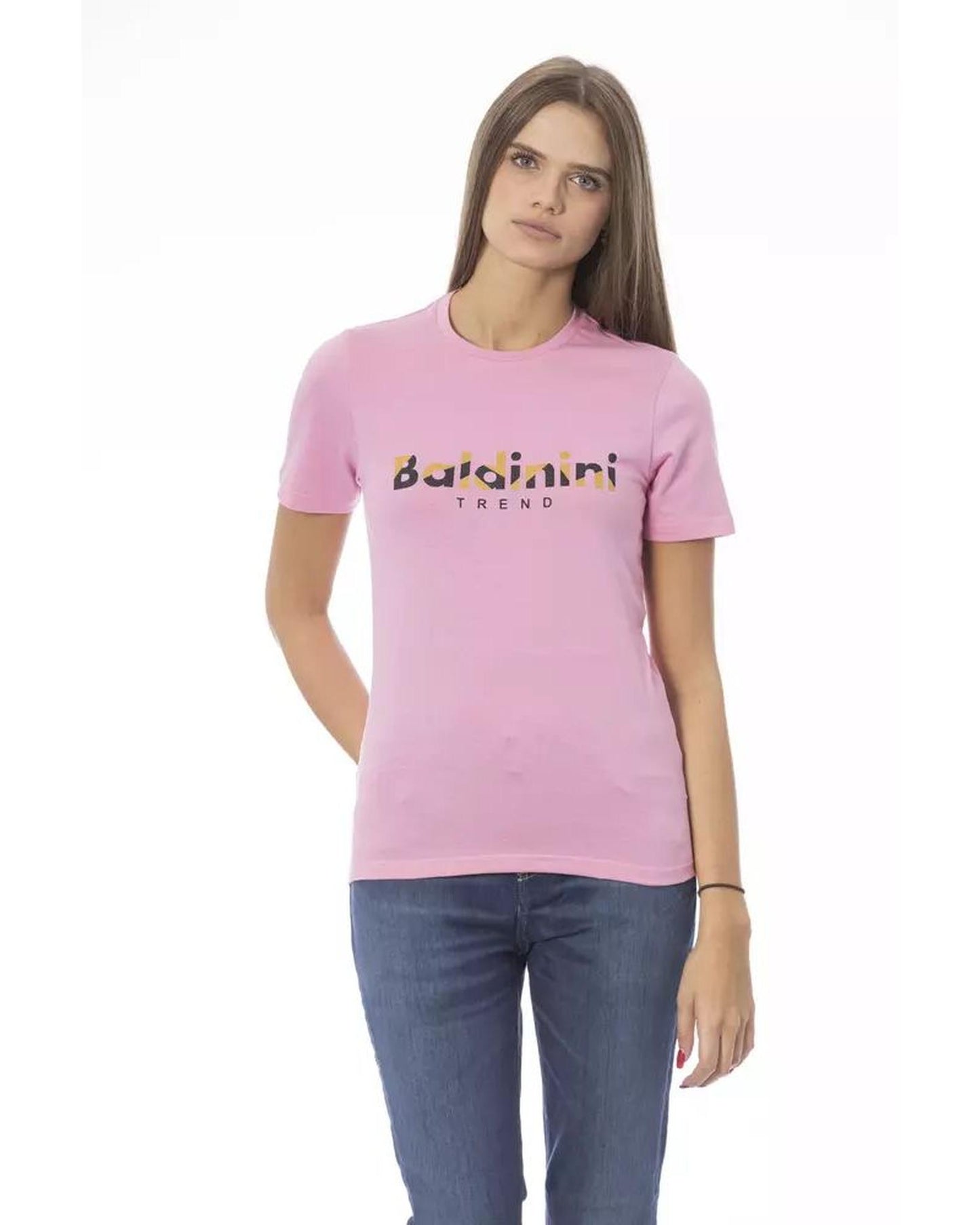 Baldinini Trend Women's Pink Cotton Tops & T-Shirt - XS