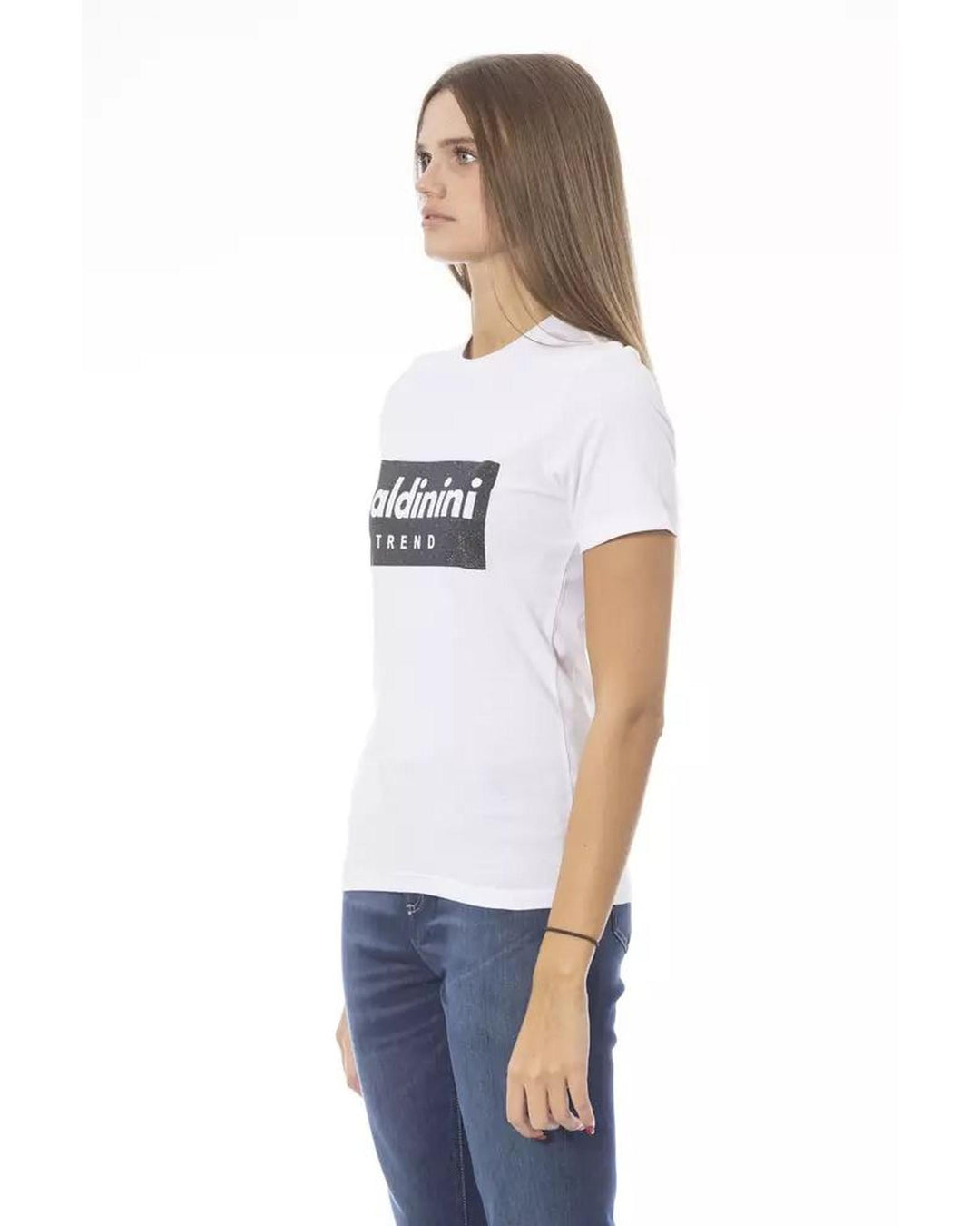 Baldinini Trend Women's White Cotton Tops & T-Shirt - M