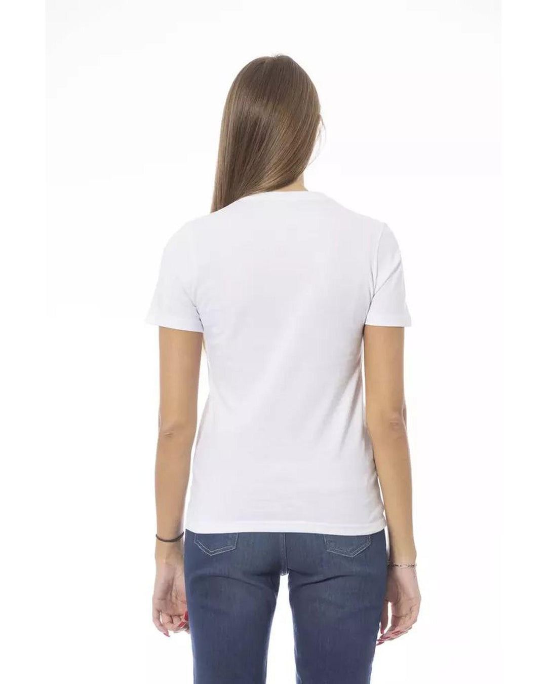 Baldinini Trend Women's White Cotton Tops & T-Shirt - S