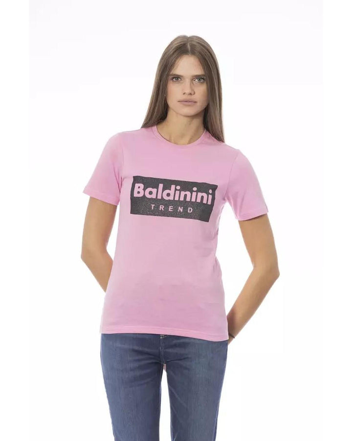 Baldinini Trend Women's Pink Cotton Tops & T-Shirt - L