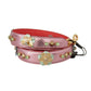 Dolce & Gabbana Women's Metallic Pink Leather Studded Shoulder Strap - One Size