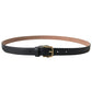 Dolce & Gabbana Men's Black Leather Gold Tone Metal Buckle Belt - 100 cm