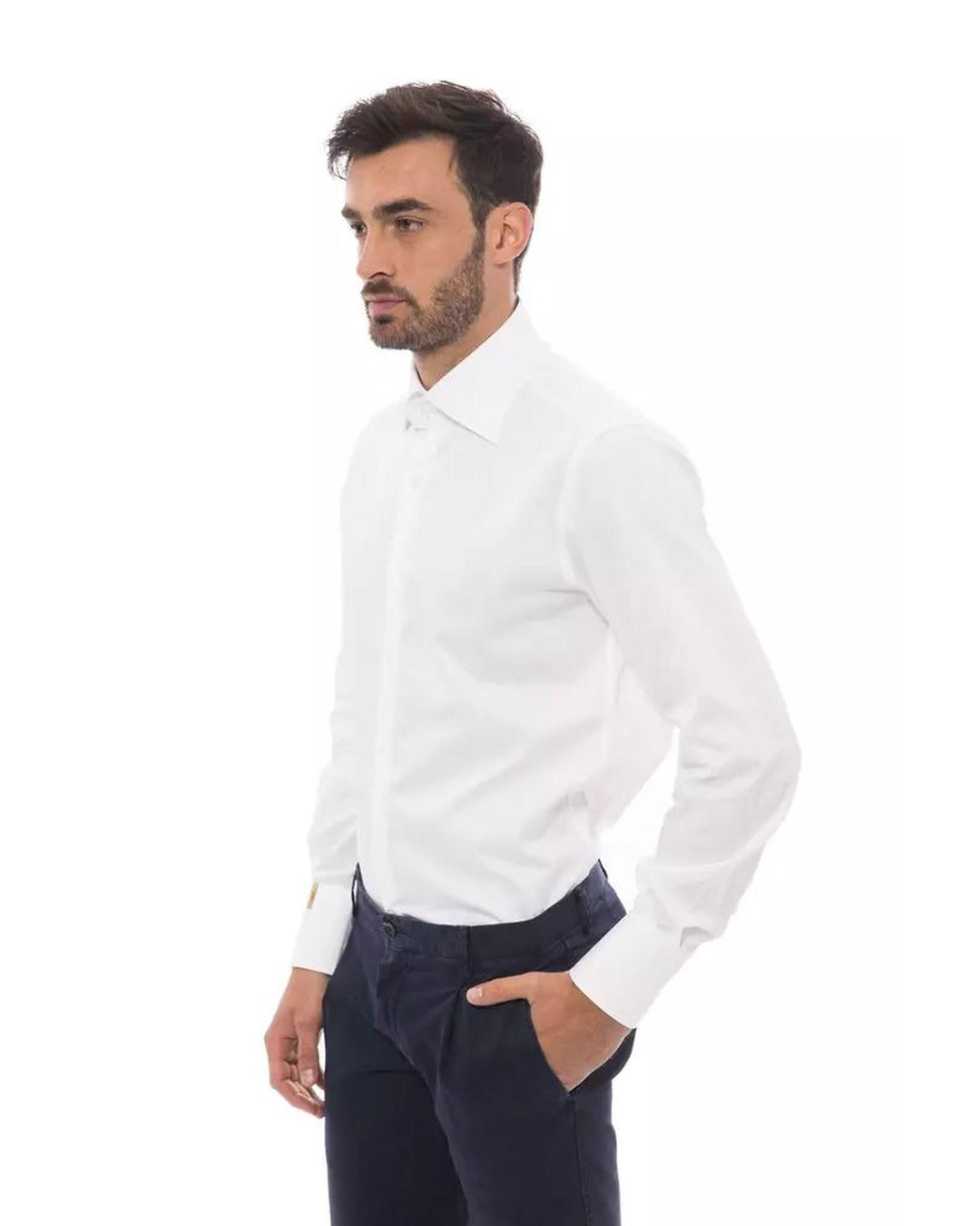 Billionaire Italian Couture Men's White Cotton Shirt - 4XL