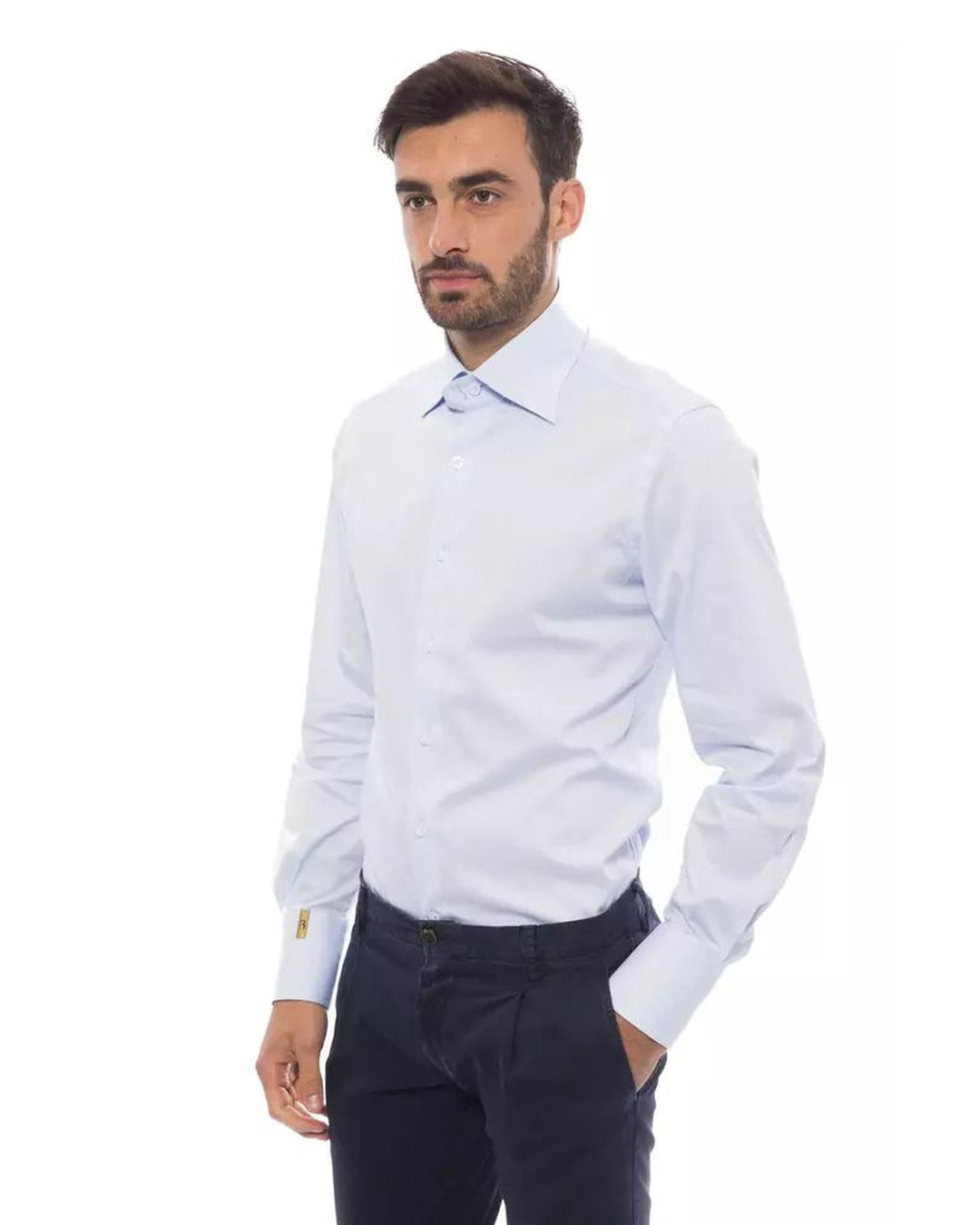 Billionaire Italian Couture Men's Light Blue Cotton Shirt - 44 IT