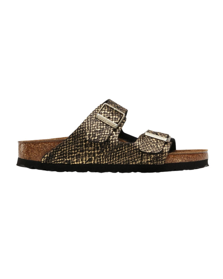 Birkenstock Python Embossed Adjustable Strap Sandals in Black - 36 EU