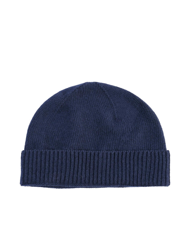 Crown of Edinburgh Cashmere Women's Cashmere Womens Classic Beanie in Blue - One Size