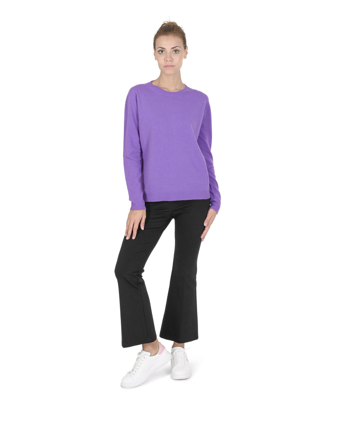 Crown of Edinburgh Cashmere Women's Premium Italian Cashmere Womens Sweater in Lavanda - 40 EU