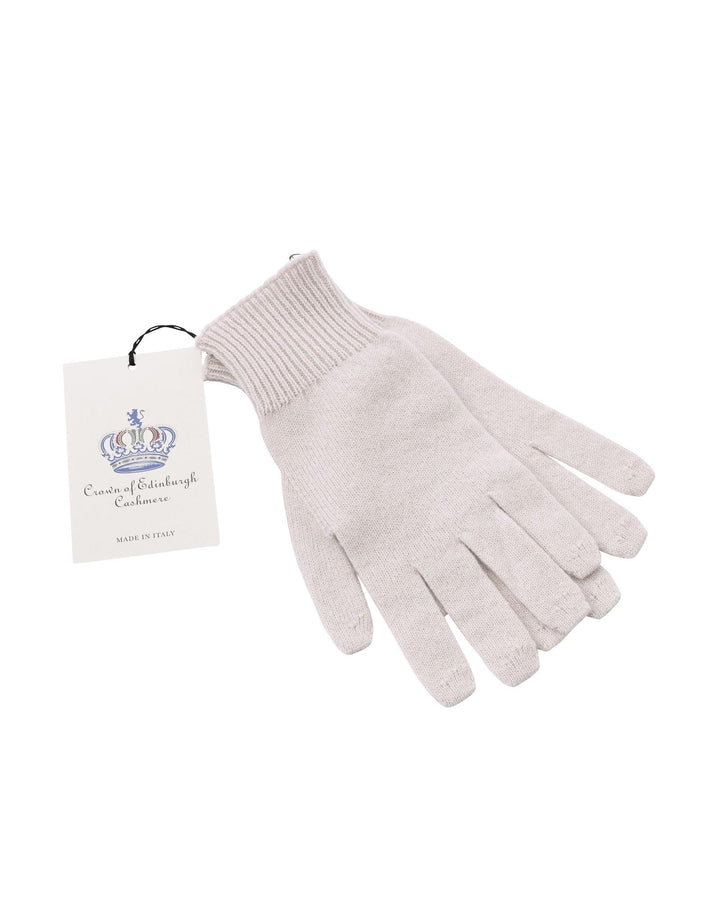 Crown of Edinburgh Cashmere Women's Cashmere Womens Short Gloves in Biscotto - M