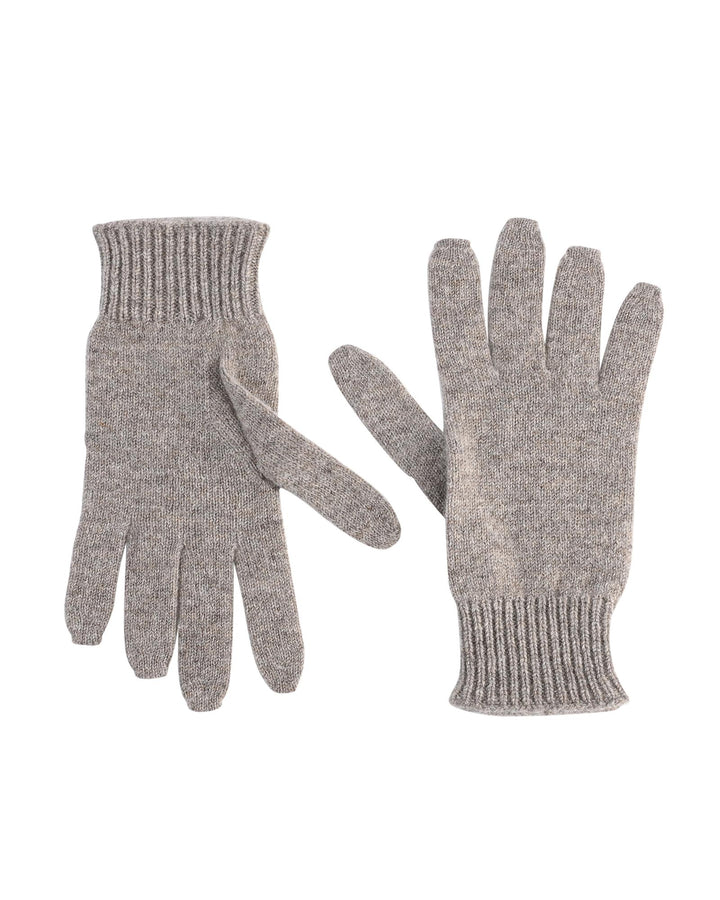 Crown of Edinburgh Cashmere Women's Luxury Cashmere Womens Short Gloves in Taupe - M