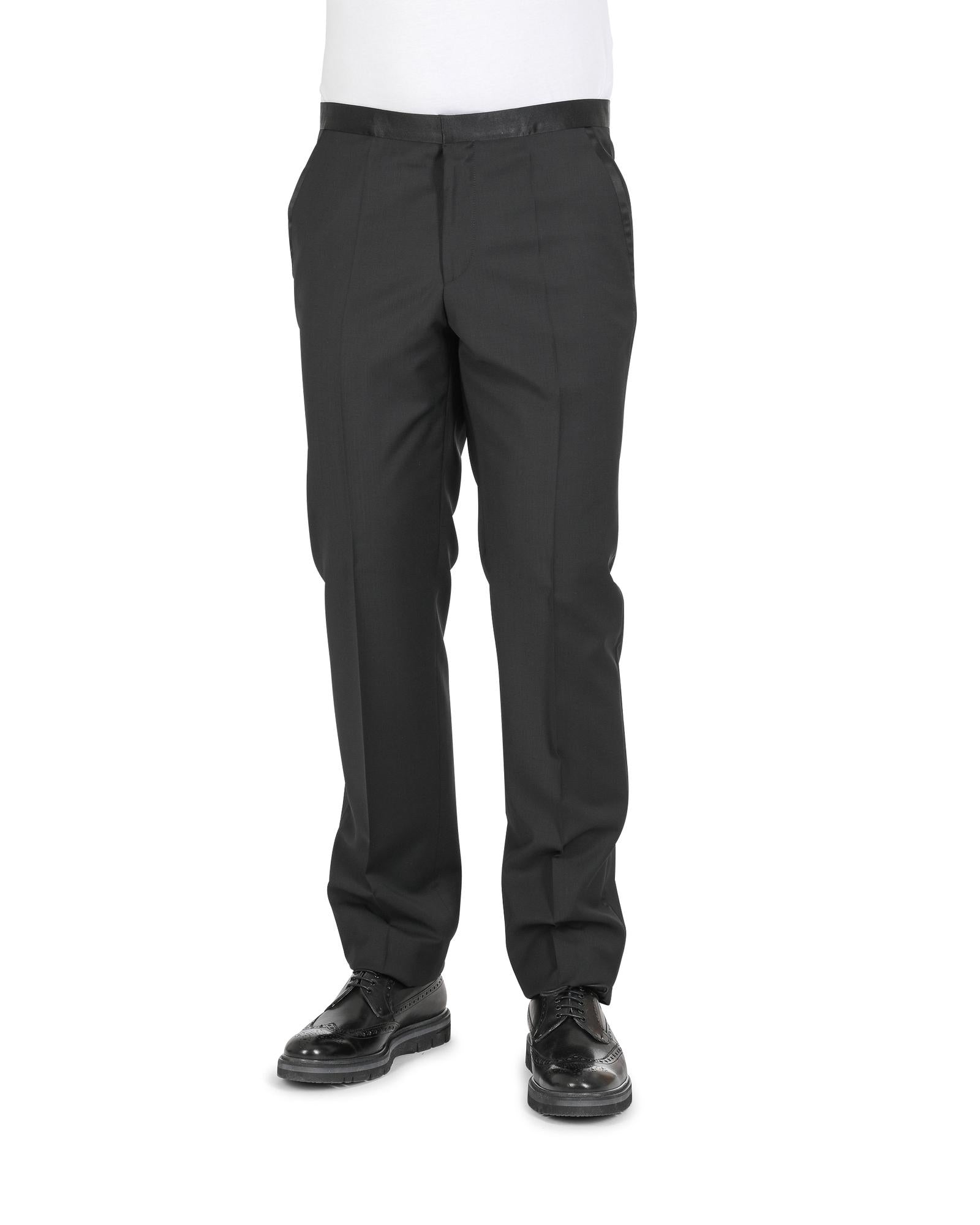 Hugo Boss Men's Black Wool Trousers in Black - 60 CN