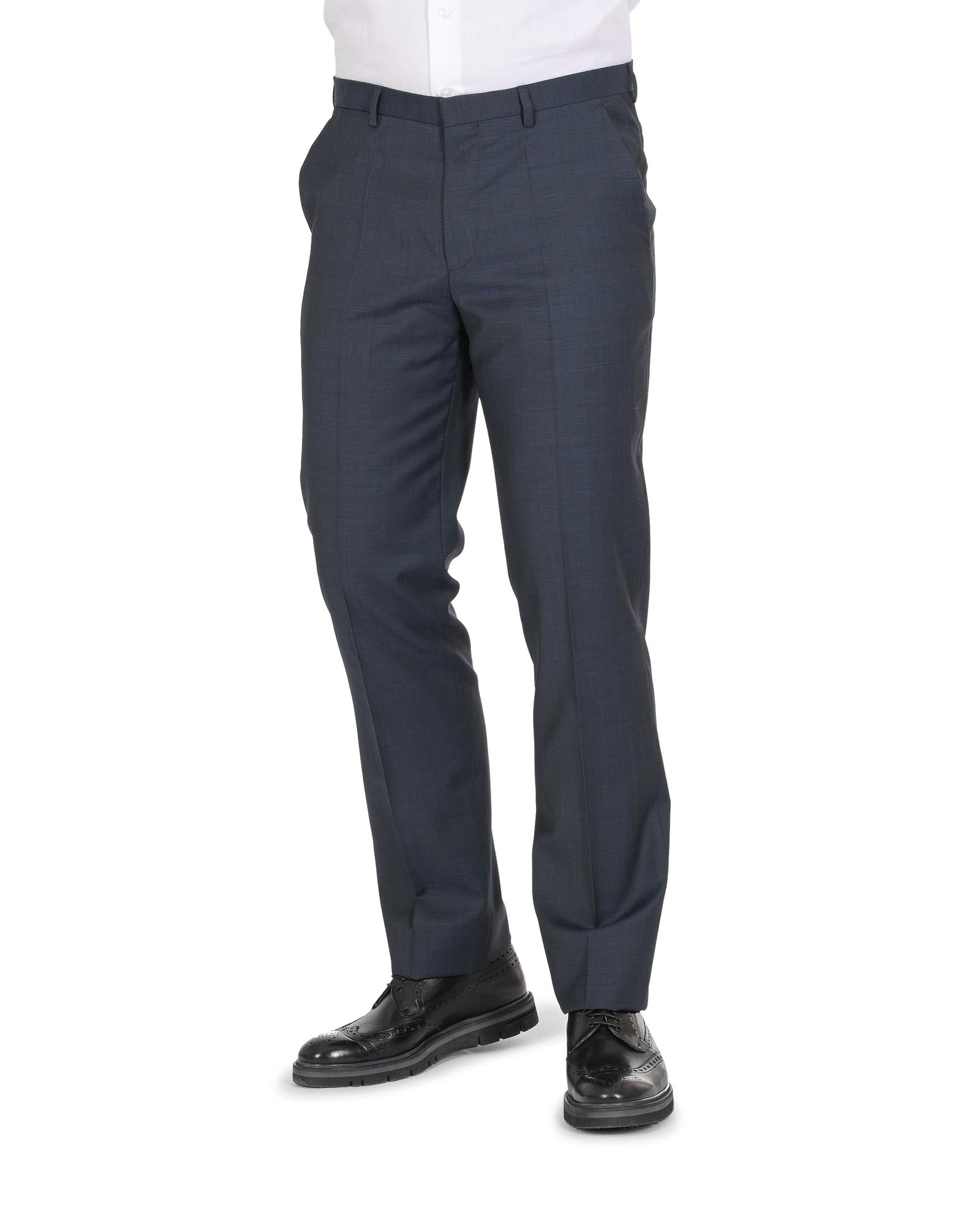 Hugo Boss Men's Dark Blue Virgin Wool Trousers in Dark blue - 98 cm