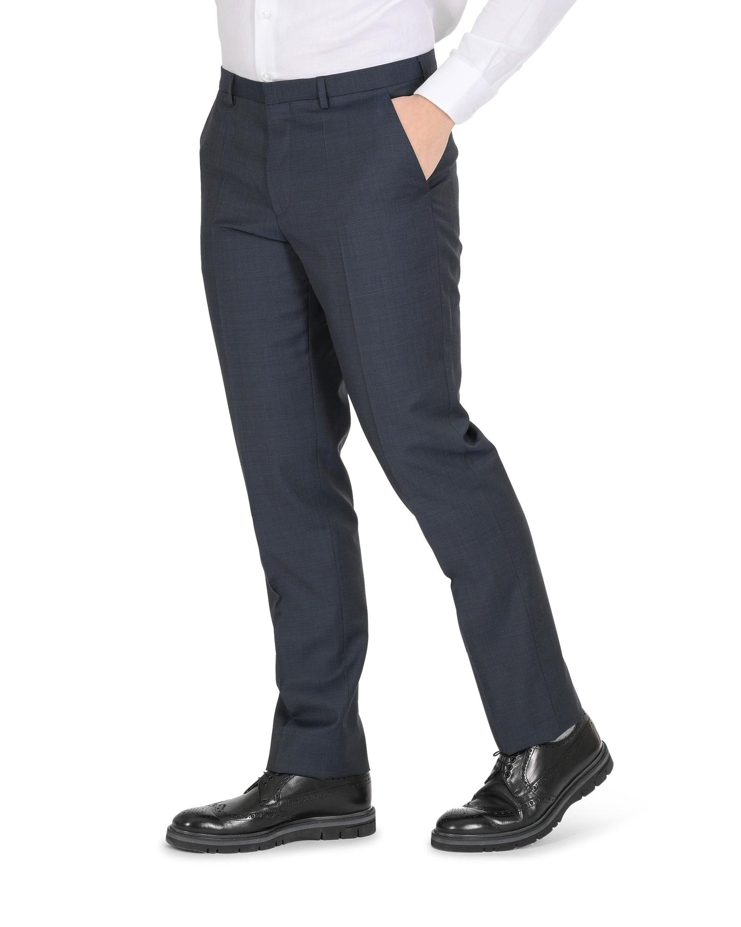 Hugo Boss Men's Dark Blue Virgin Wool Trousers in Dark blue - 98 cm