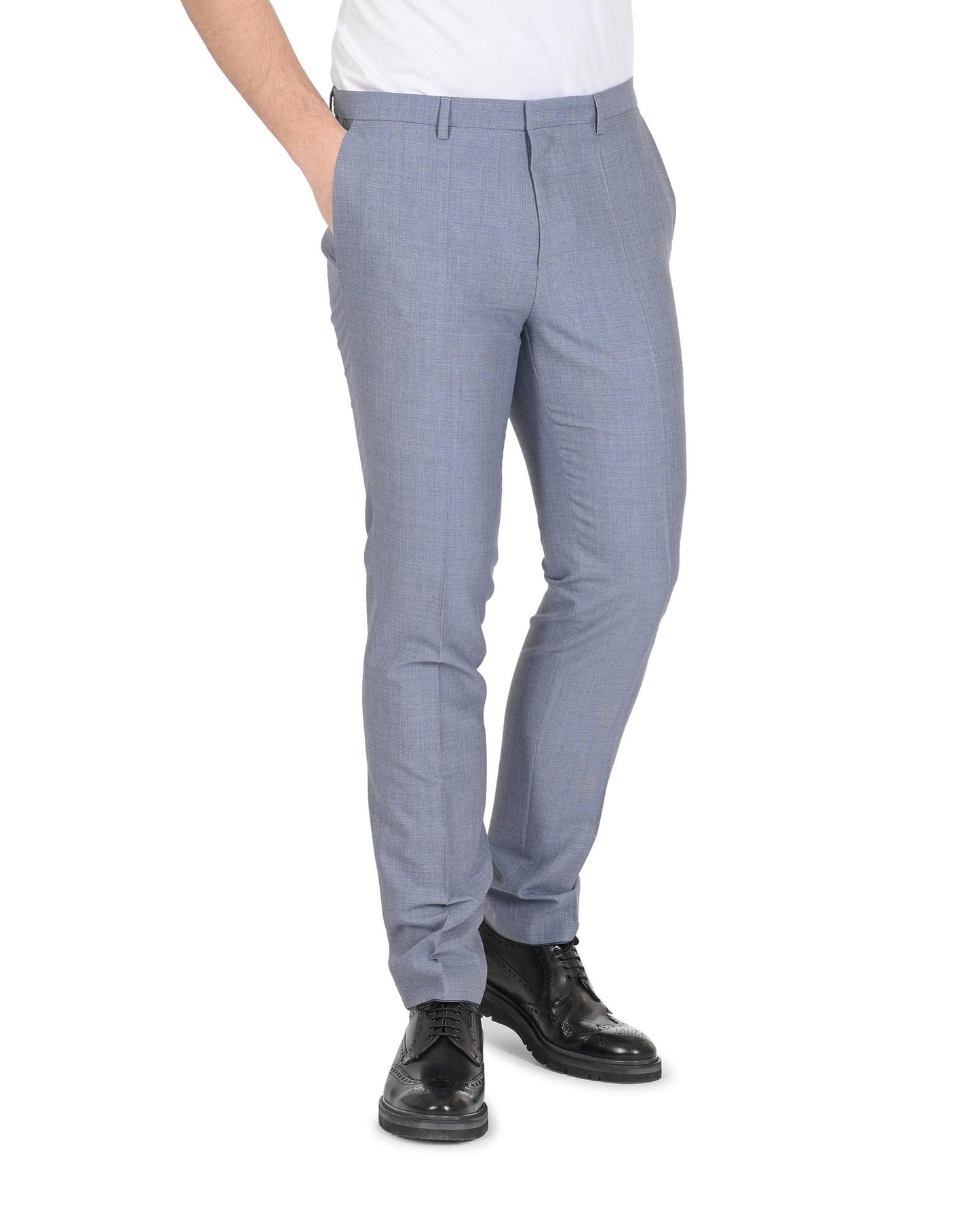 Hugo Boss Men's Light Blue Wool Blend Trousers in Sky blue - 50 EU