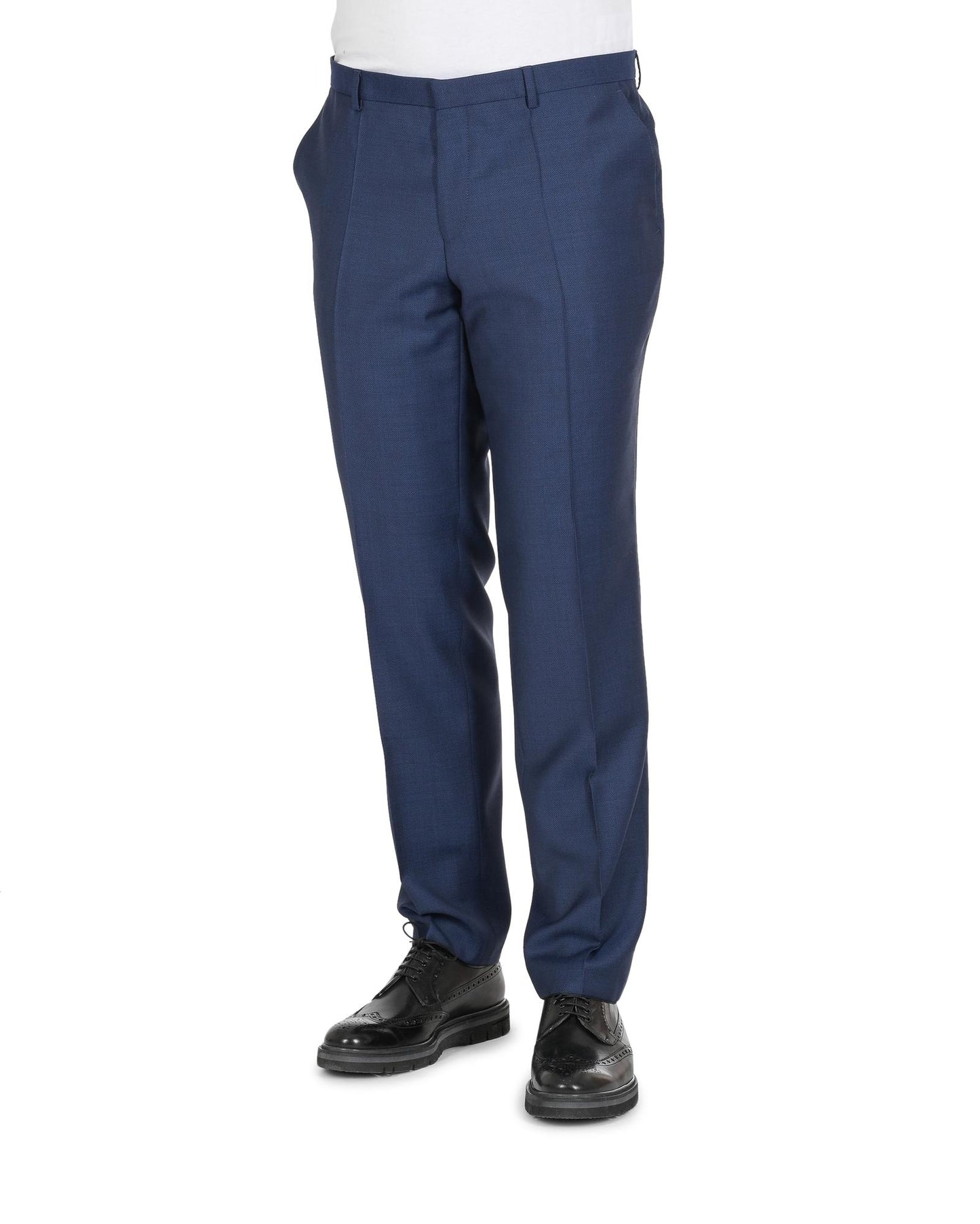 Hugo Boss Men's Blue Wool Blend Trousers in Blue - 102 CN