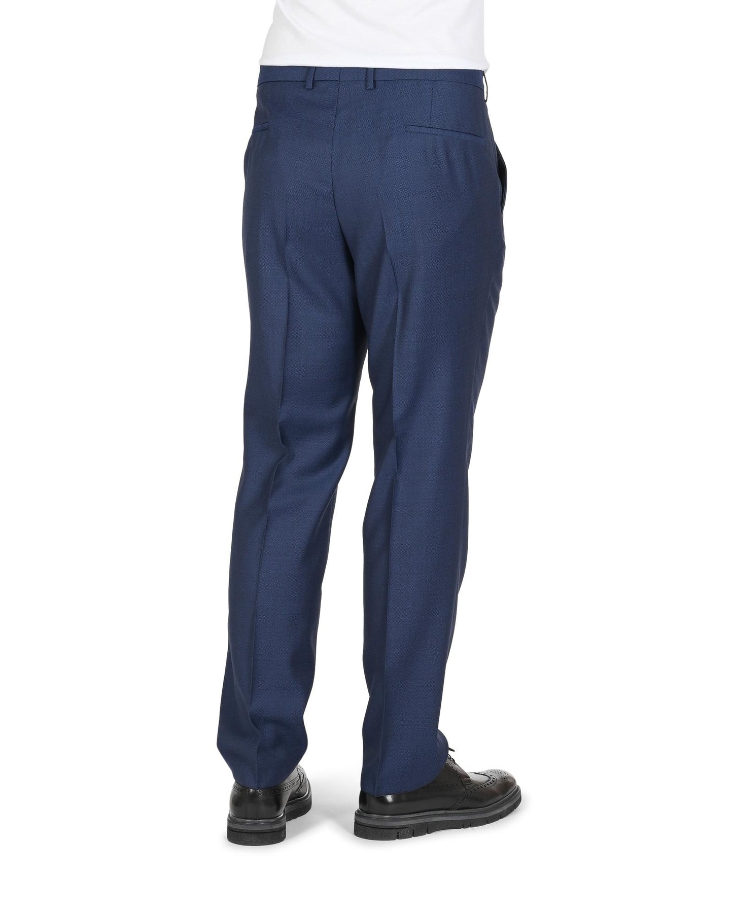 Hugo Boss Men's Blue Wool Blend Trousers in Blue - 102 CN