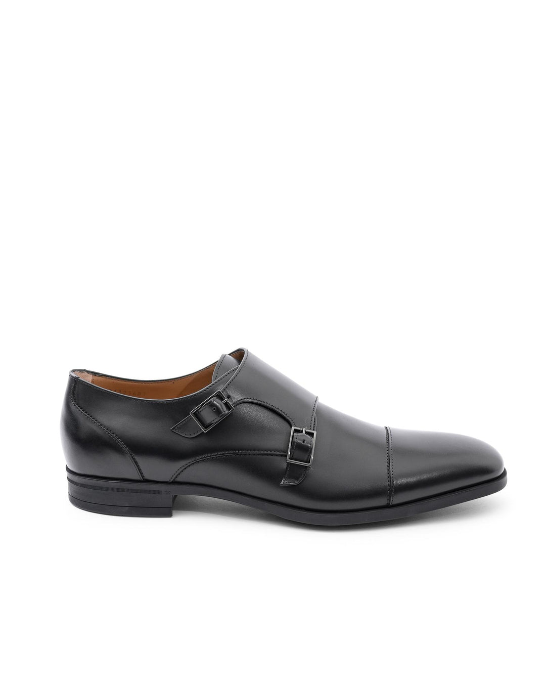 Hugo Boss Men's Black Calfskin Monk Strap Shoes in Black - 11 UK