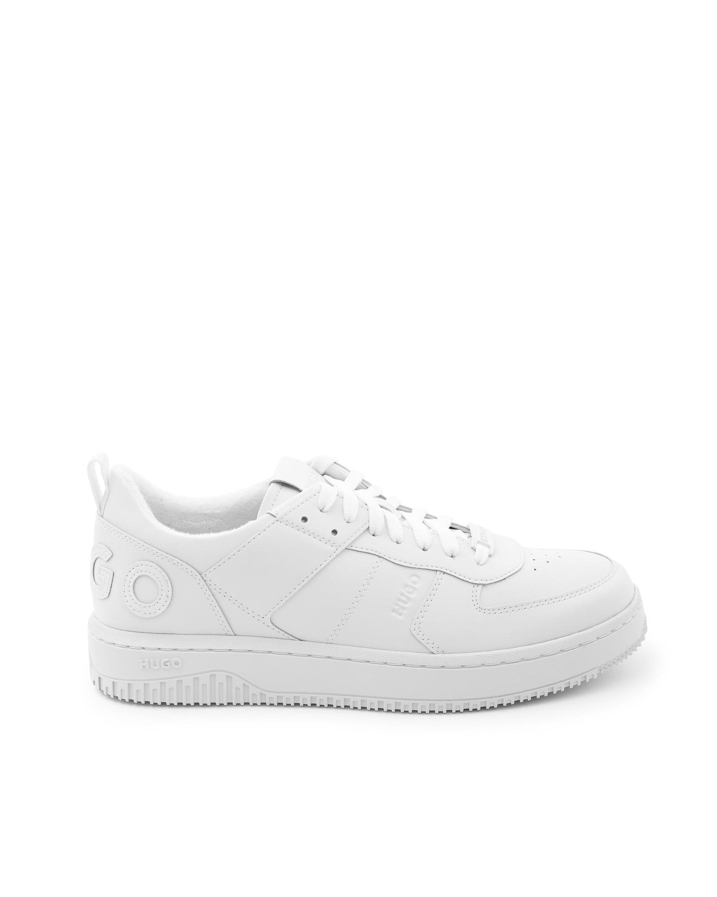 Hugo Boss Men's Calfskin Rubber Sole Sneakers in White - 41 EU