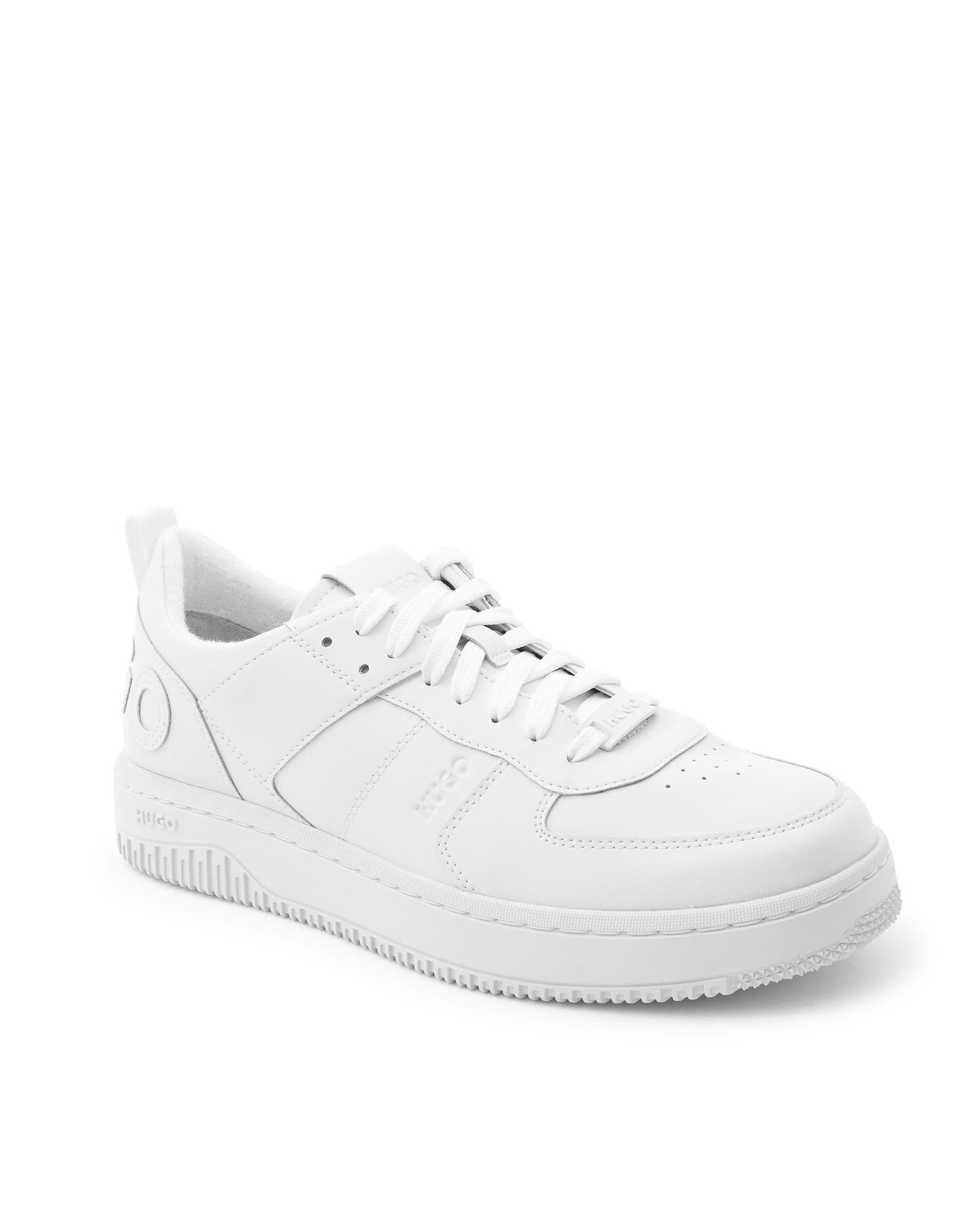 Hugo Boss Men's Calfskin Rubber Sole Sneakers in White - 46 EU