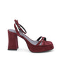 Hugo Boss Women's Dark Red Leather Heeled Sandals in Dark red - 37 EU