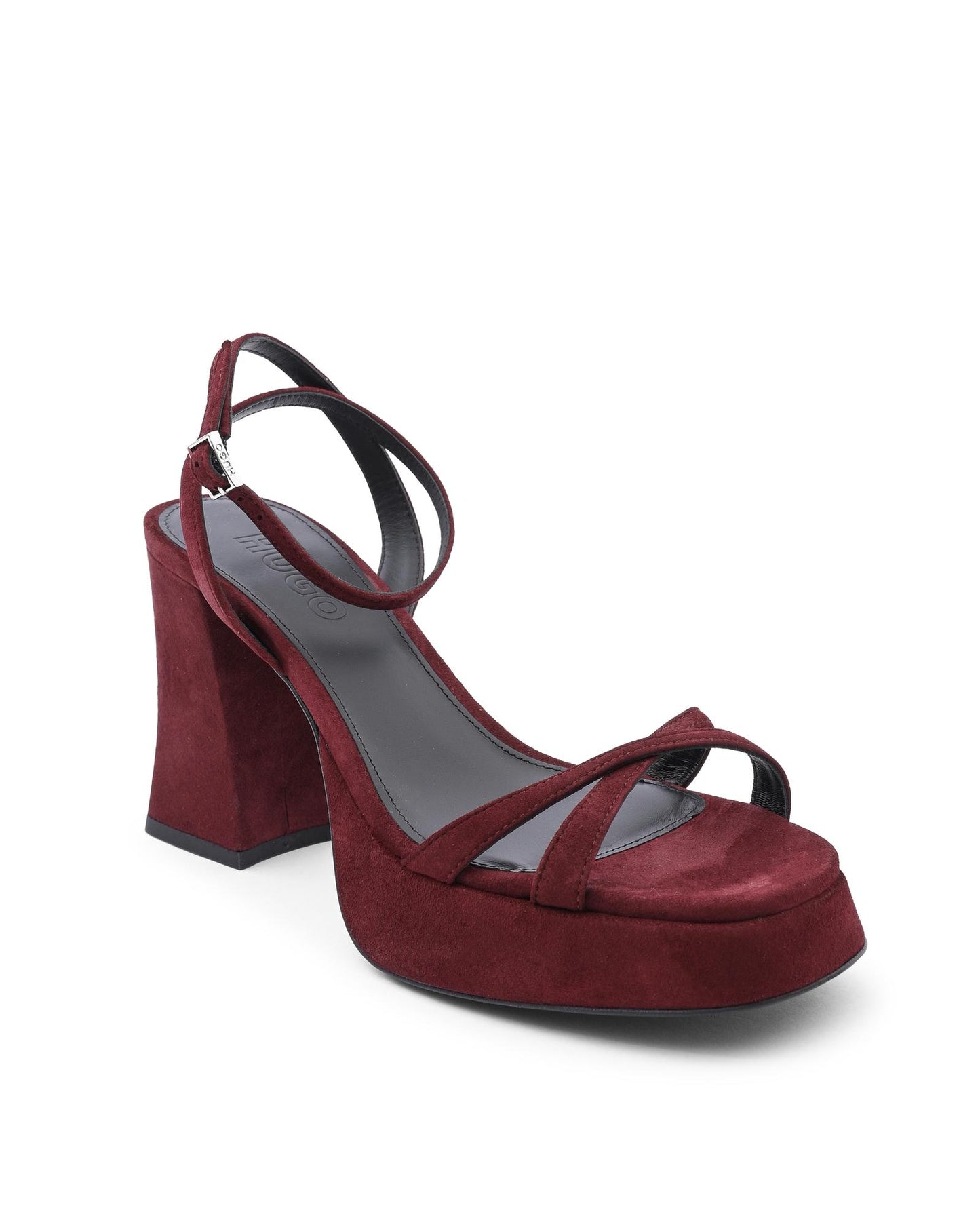 Hugo Boss Women's Dark Red Leather Heeled Sandals in Dark red - 37 EU