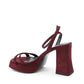 Hugo Boss Women's Dark Red Leather Heeled Sandals in Dark red - 37 EU