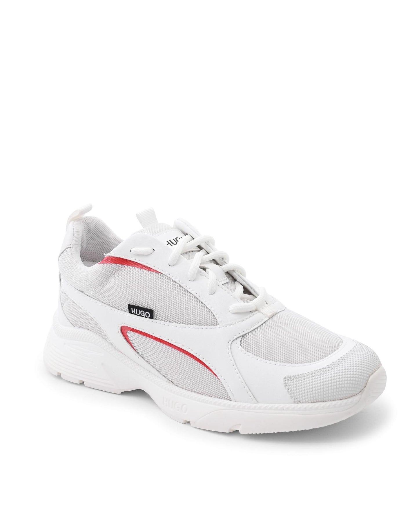 Hugo Boss Women's Polyester Sneakers with Thermoplastic Sole and 4cm Heel in White - 38 EU