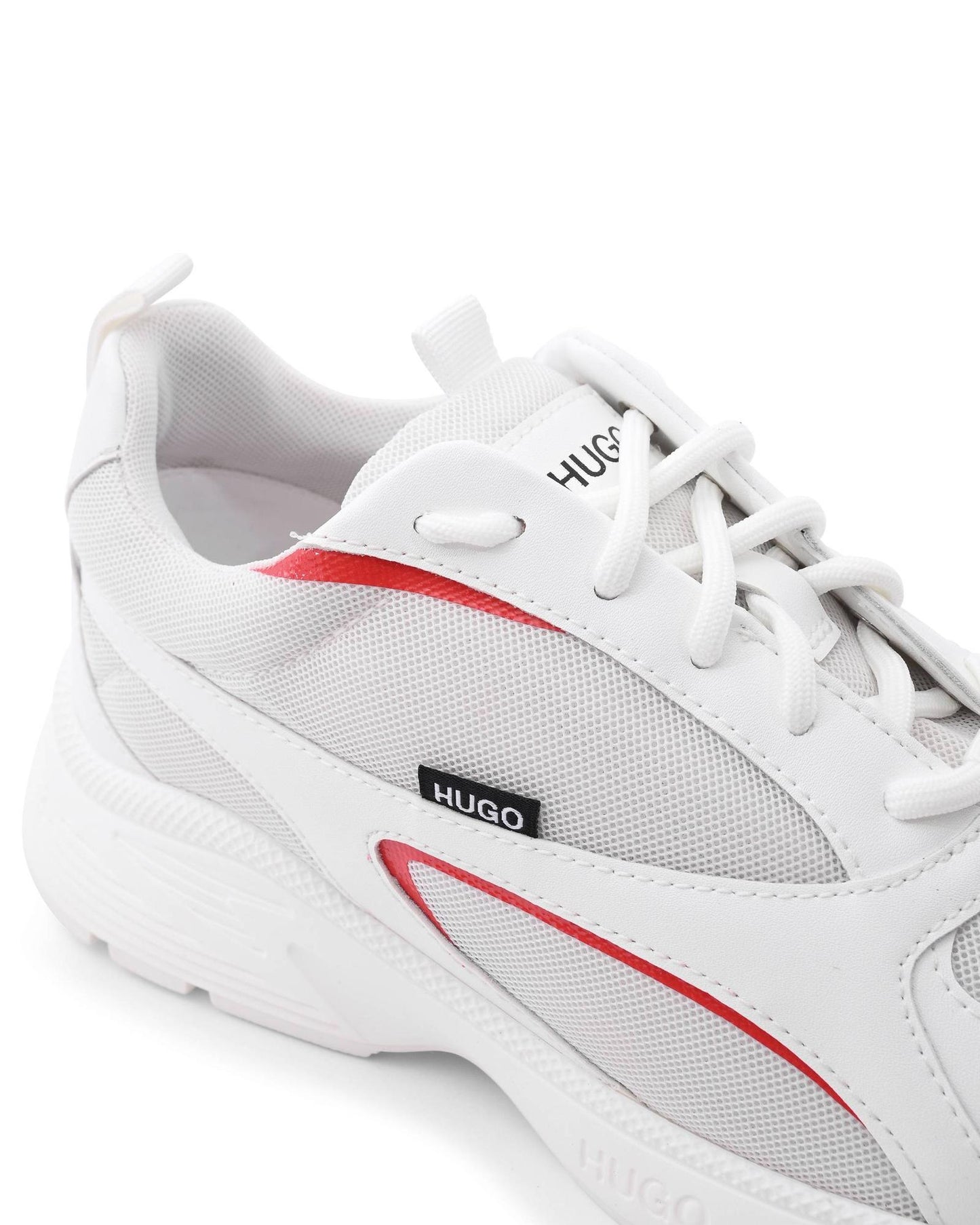 Hugo Boss Women's Polyester Sneakers with Thermoplastic Sole and 4cm Heel in White - 38 EU