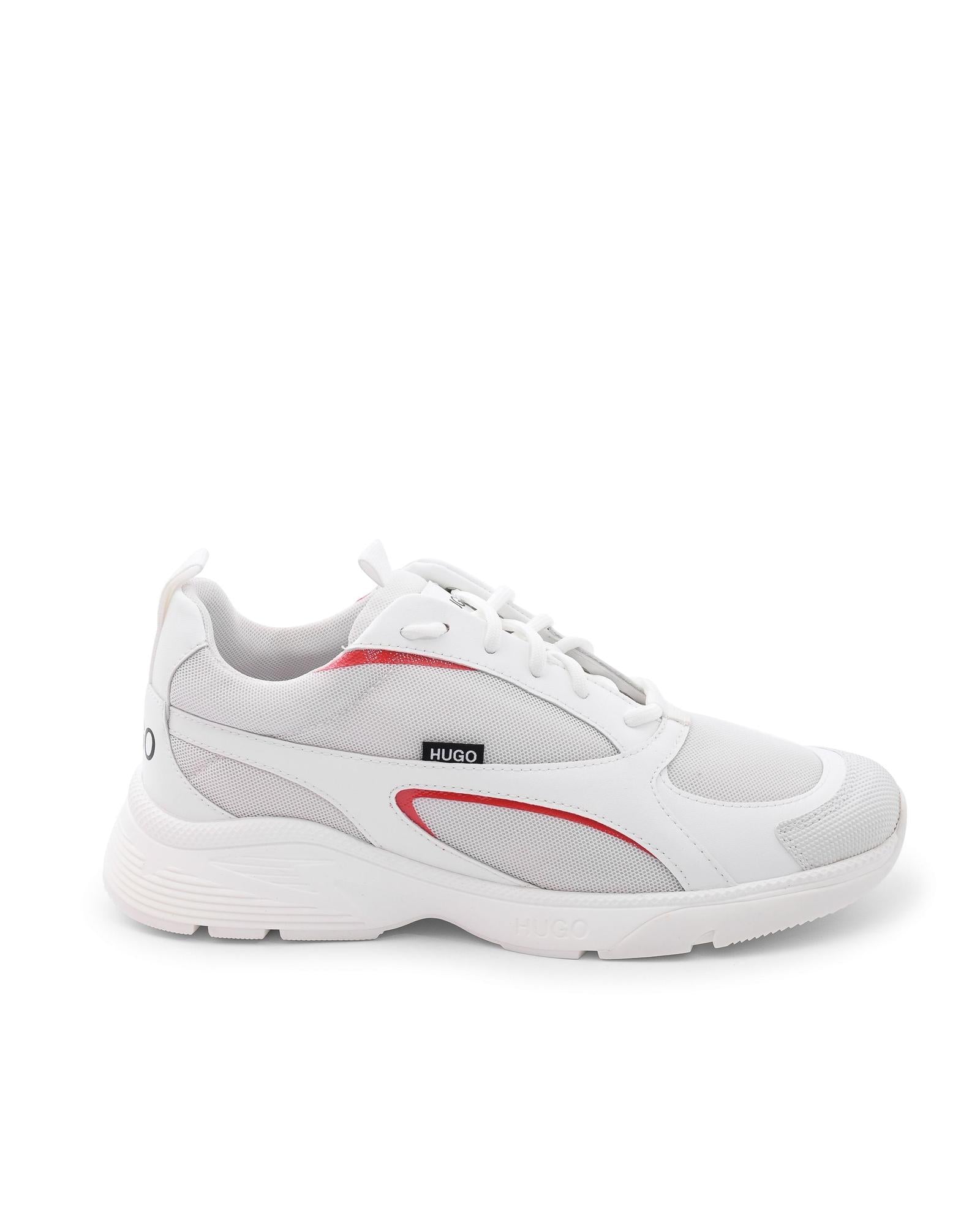 Hugo Boss Women's Polyester Sneakers with Thermoplastic Sole and 4cm Heel in White - 39 EU