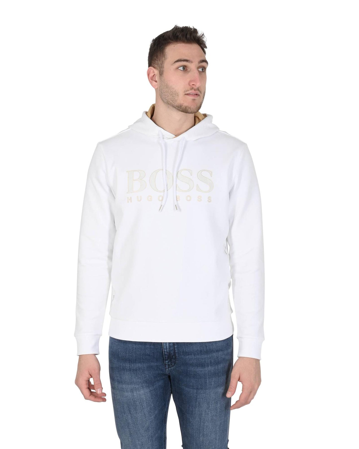 Hugo Boss Men's Cotton Blend Hugo Boss Sweatshirt in White - L