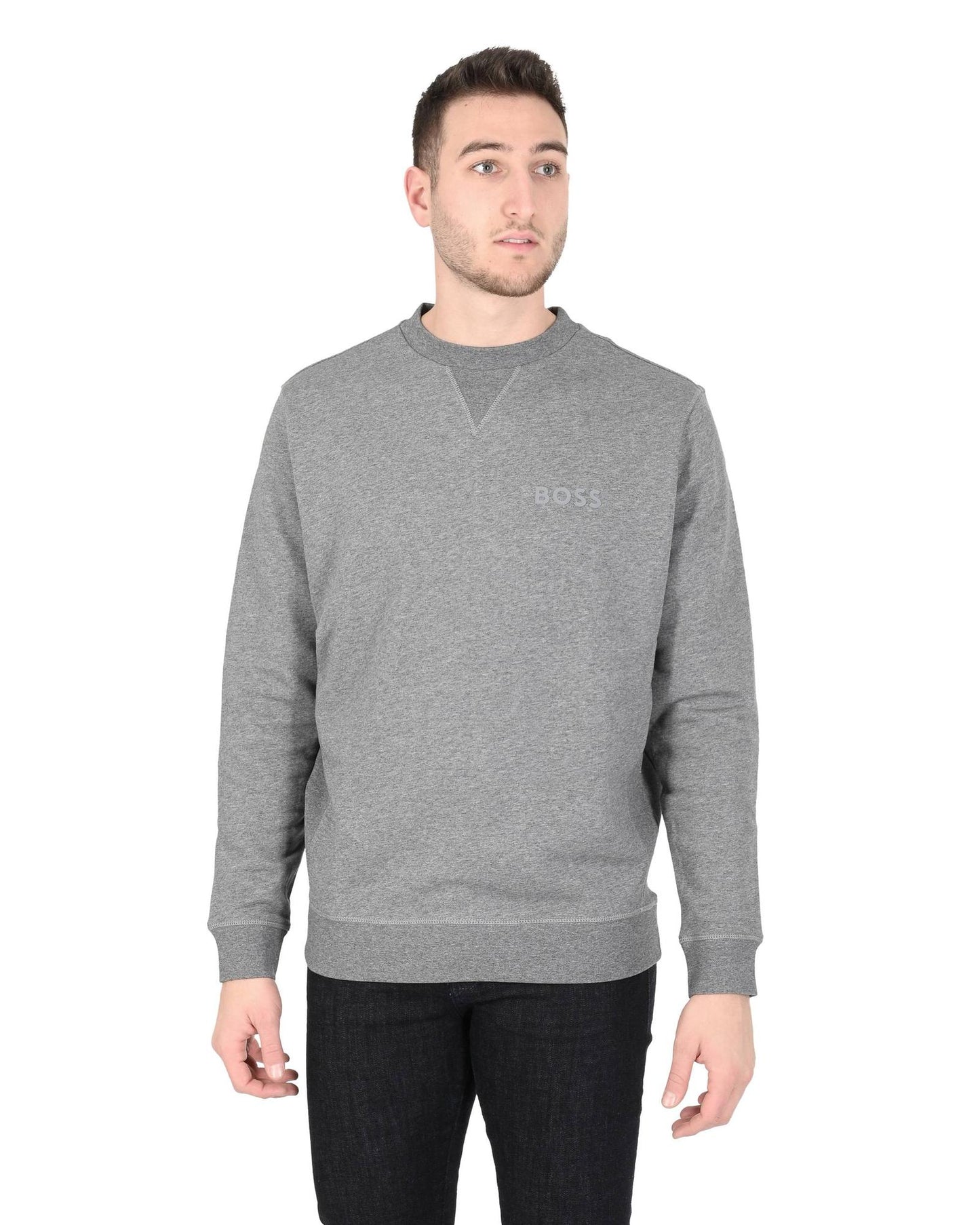 Hugo Boss Men's Grey Cotton-Polyester Sweatshirt in Grey - 2XL