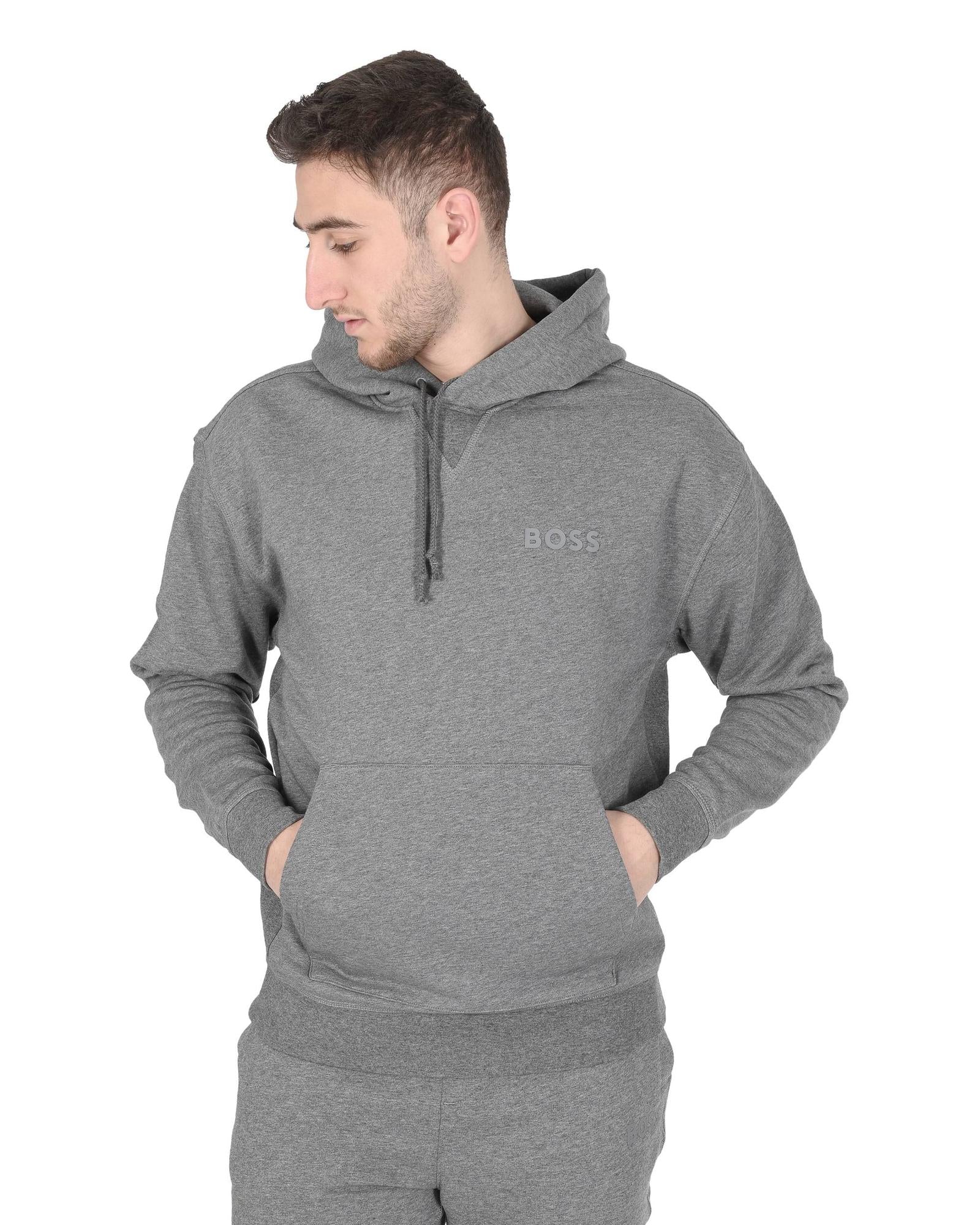 Hugo Boss Men's Cotton Blend Grey Sweatshirt in Grey - L