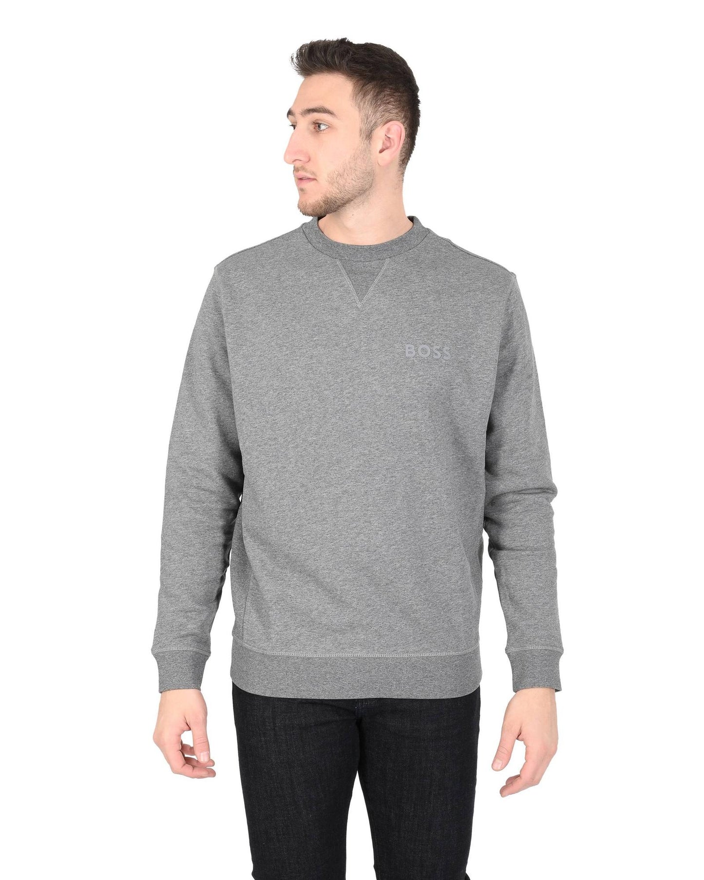 Hugo Boss Men's Grey Cotton-Polyester Sweatshirt in Grey - M