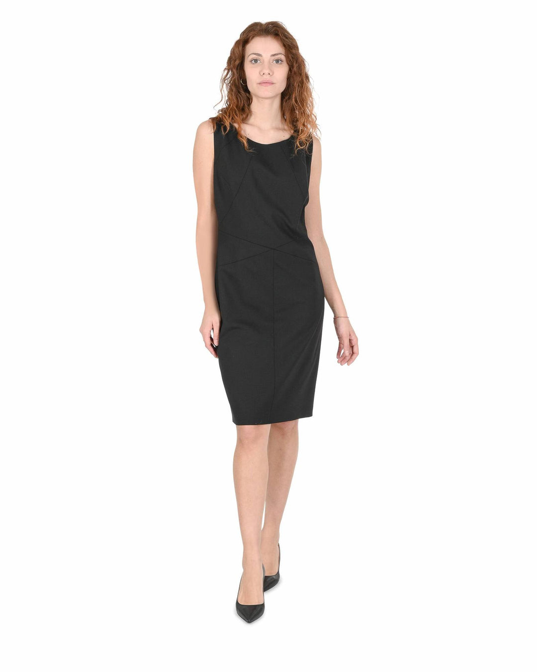 Hugo Boss Women's Black Knit Dress with Metallic Detail in Black - S