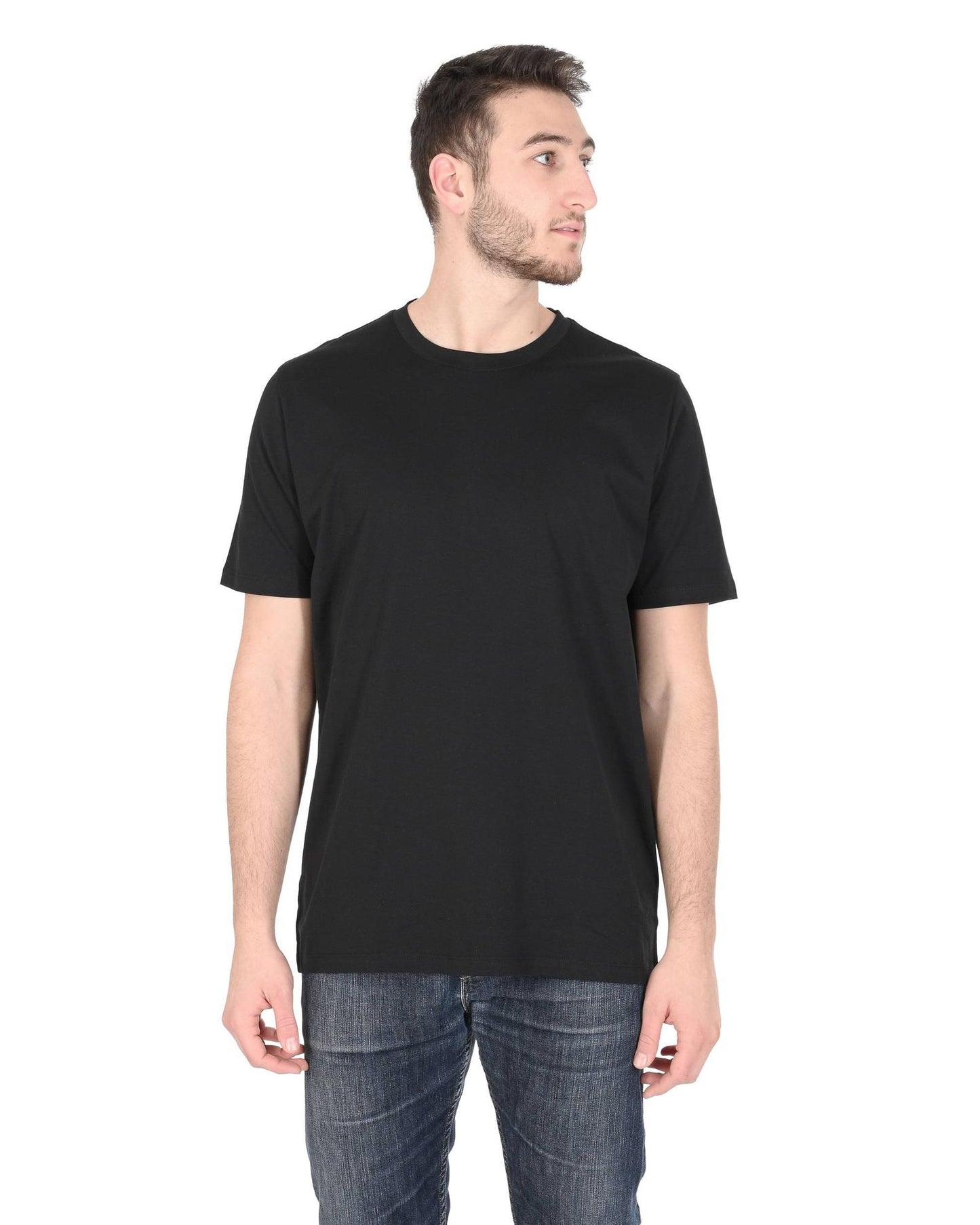 Hugo Boss Men's Black Cotton Mens T-Shirt in Black - XL