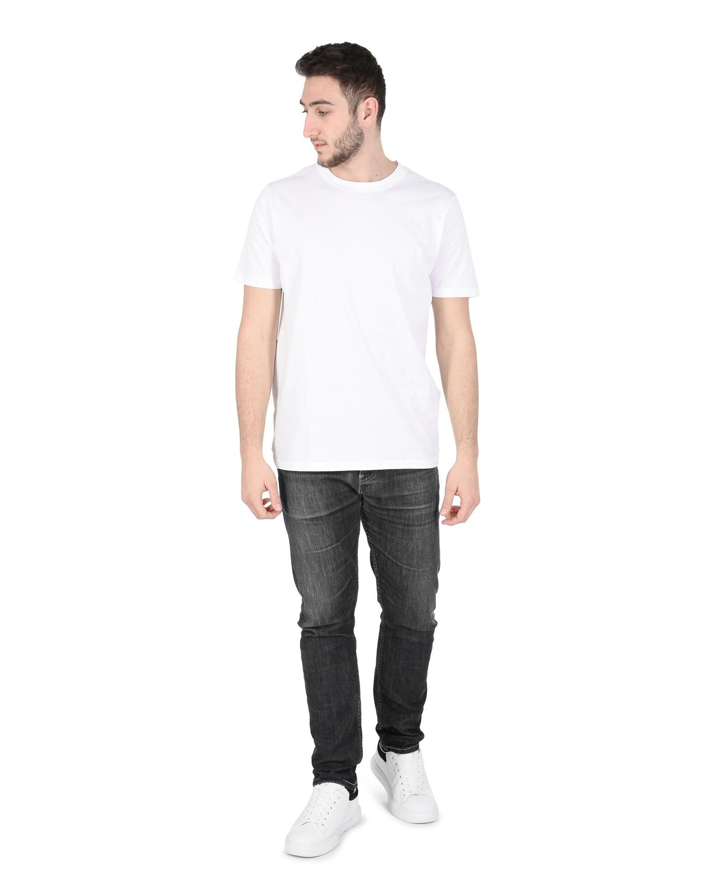 Hugo Boss Men's Cotton White Tee in White - XL