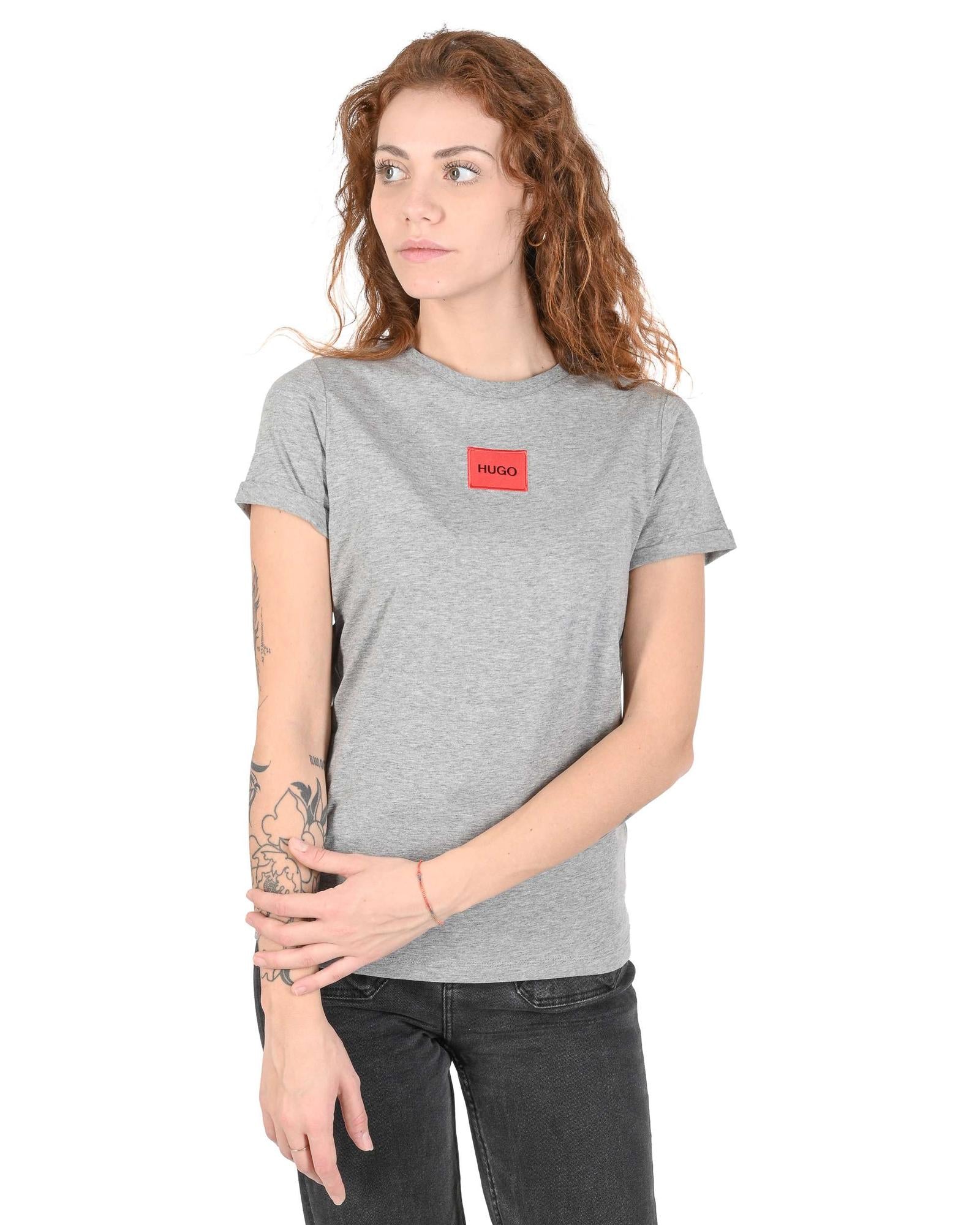 Hugo Boss Women's Cotton Medium Grey Womens T-Shirt in Grey - S