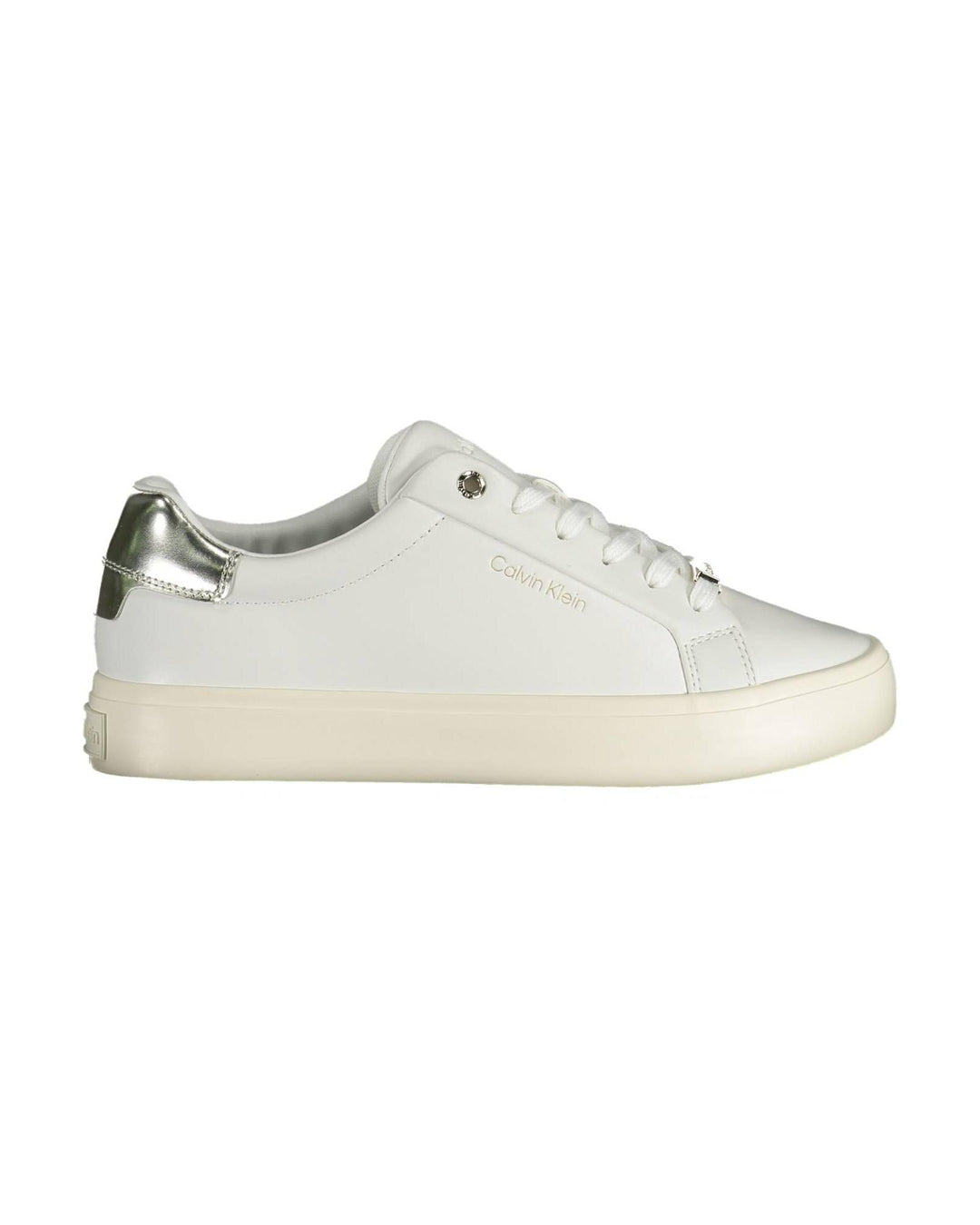 Calvin Klein Women's White Polyester Sneaker - 37 EU