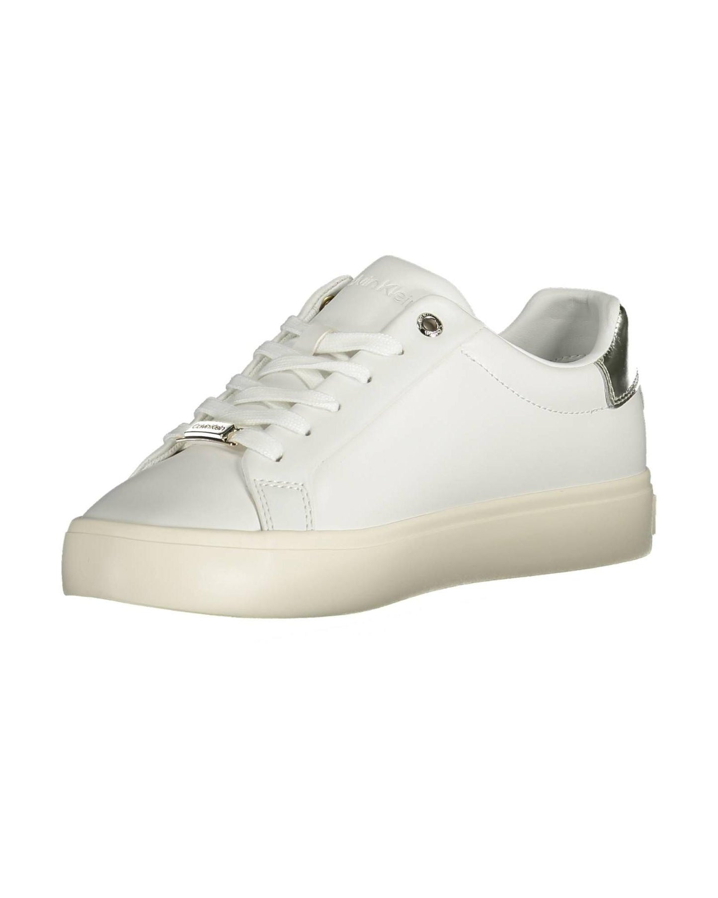 Calvin Klein Women's White Polyester Sneaker - 37 EU