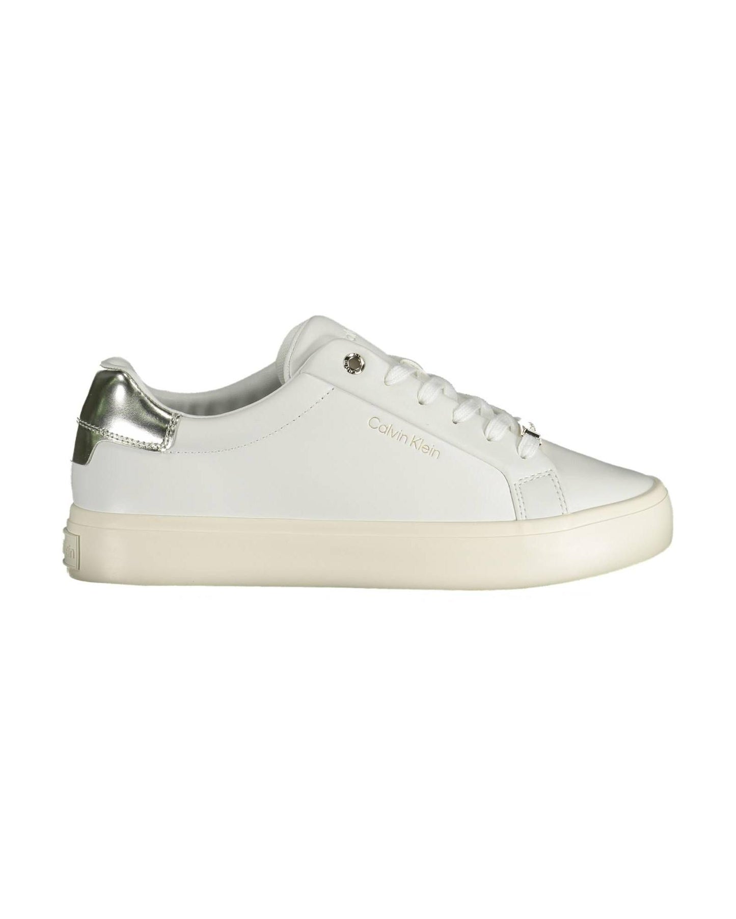 Calvin Klein Women's White Polyester Sneaker - 39 EU